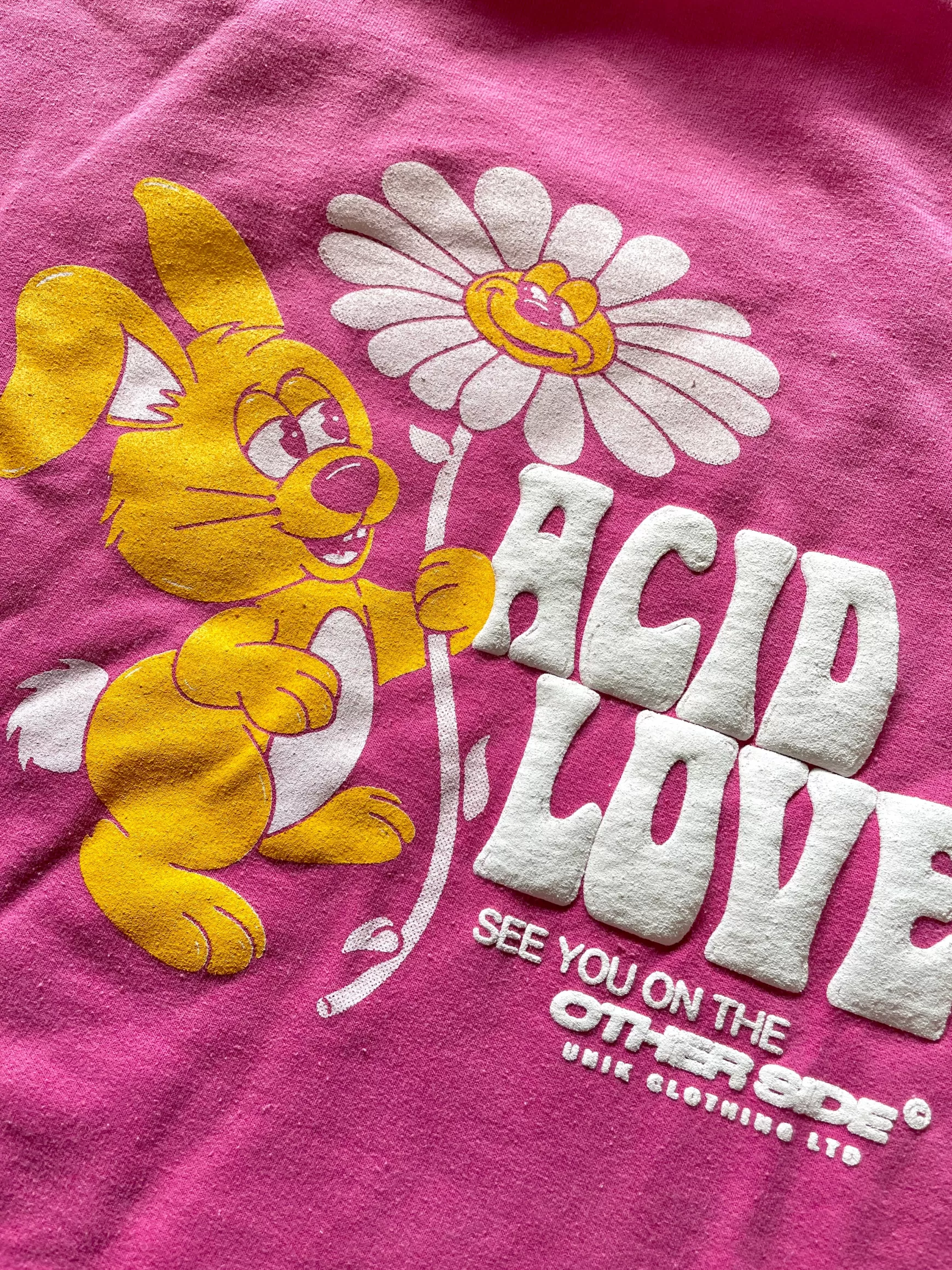 ACID LOVE 0.06 'Other Side' Sweatshirt - Vintage Washed Azalea Pink New