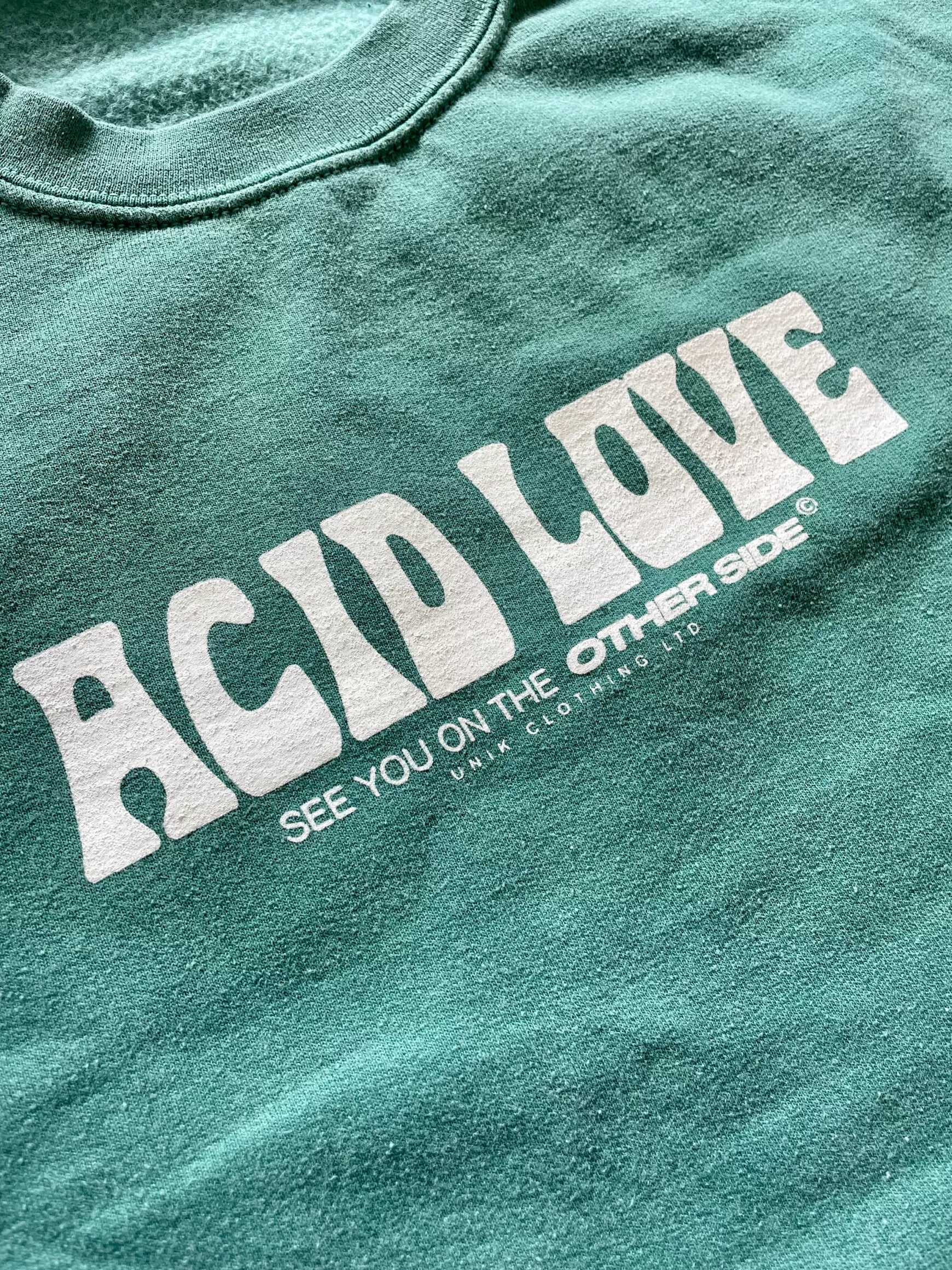 ACID LOVE 0.06 'Other Side' Sweatshirt - Vintage Washed Teal Online
