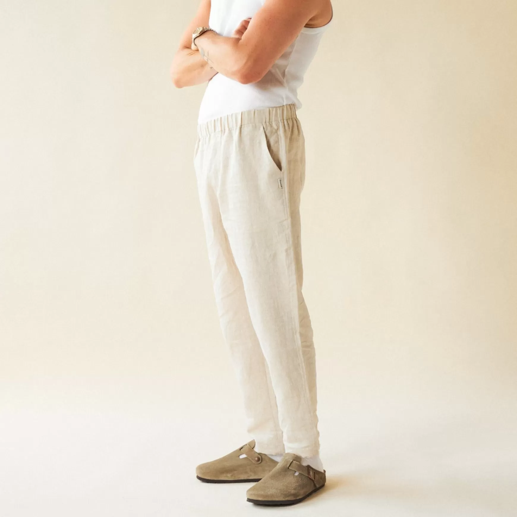 bound 'Alfama' Linen Trousers - Sand Best Sale