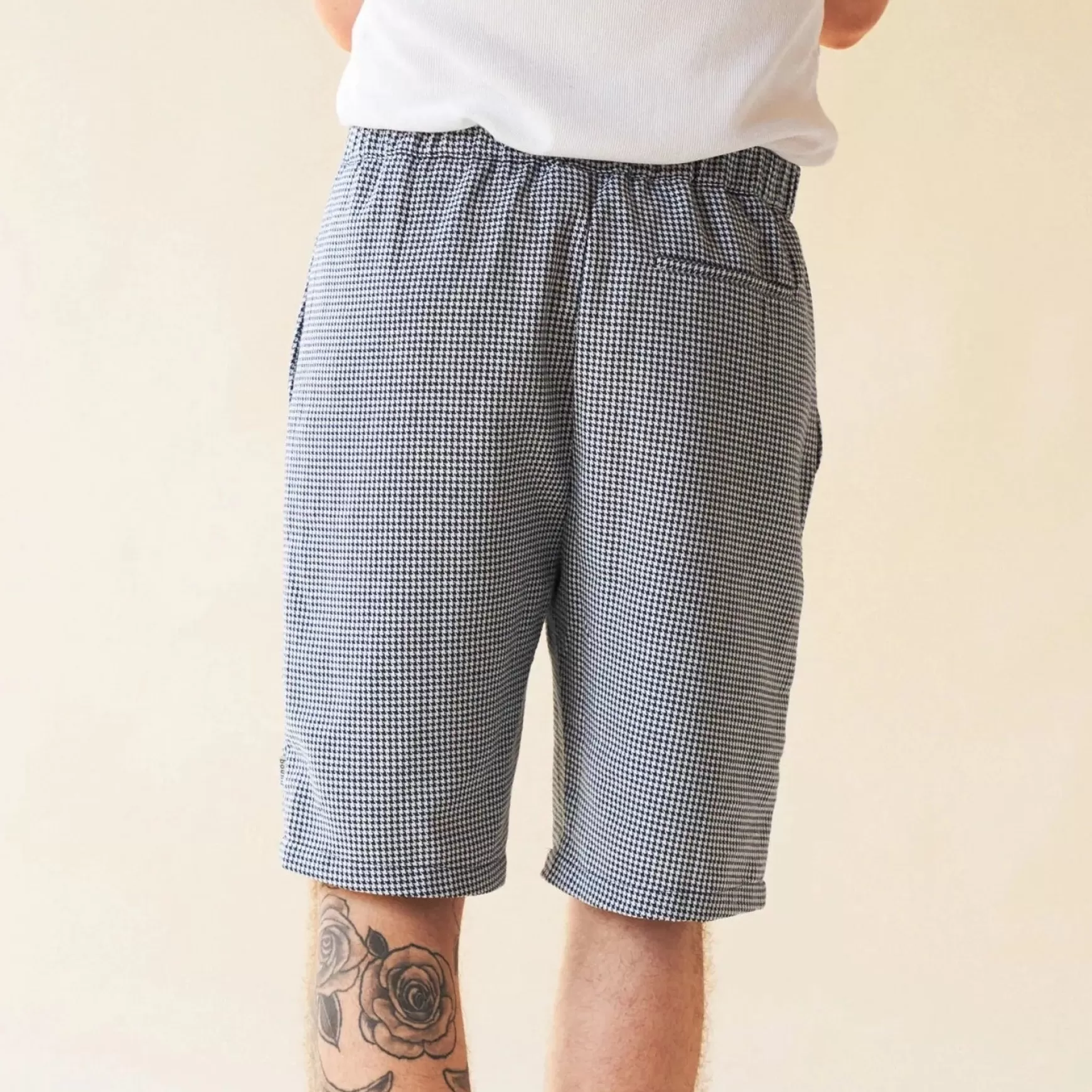 bound 'Atlantic' Dogtooth Linen Shorts Fashion