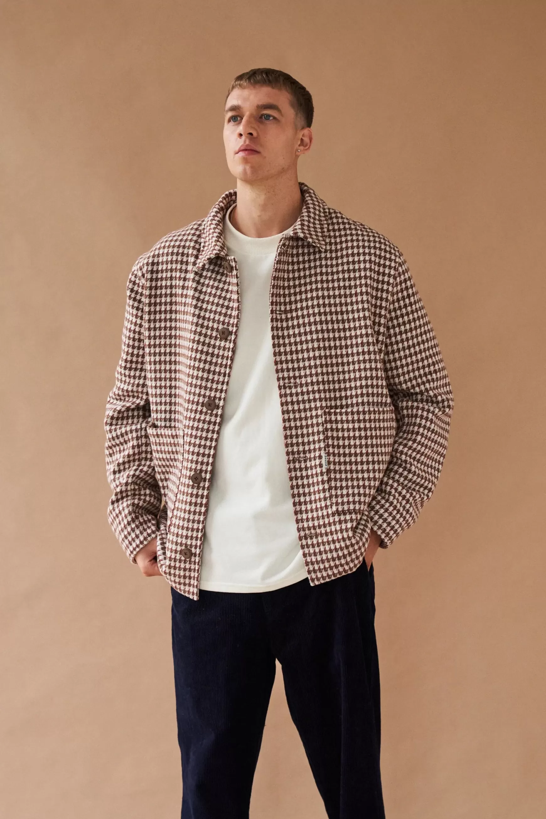 bound 'Bailey' Woven Dogtooth Heavy Overshirt Cheap