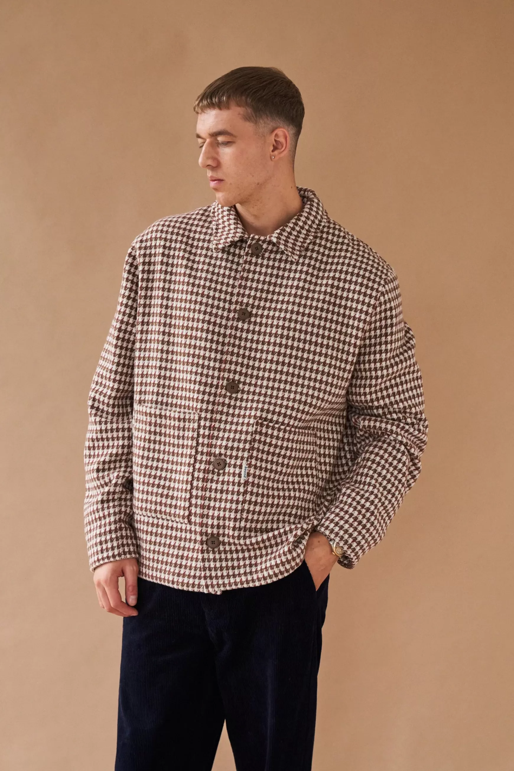 bound 'Bailey' Woven Dogtooth Heavy Overshirt Cheap