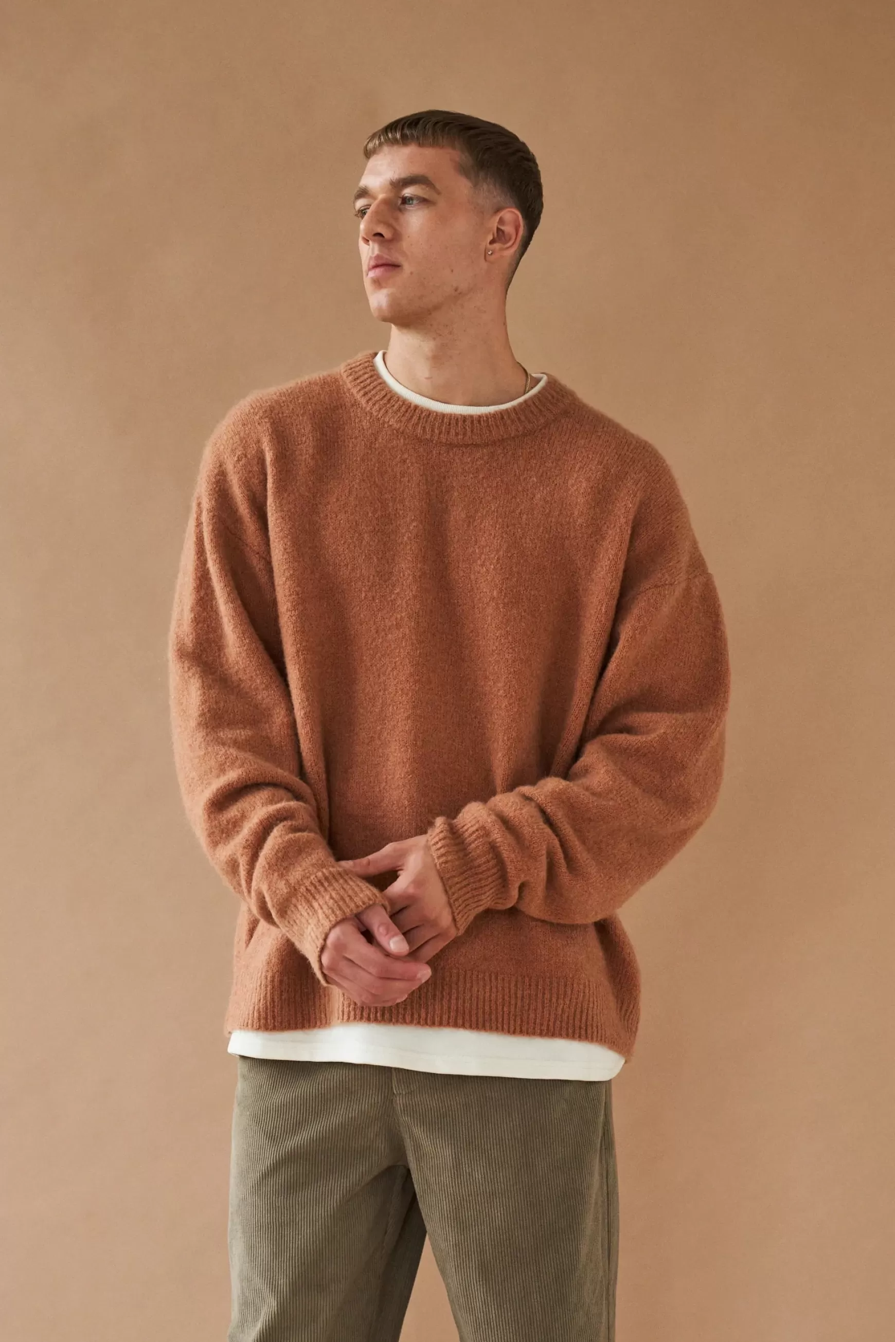 bound 'Baxter' Mohair Blend Sweater - Rust Shop