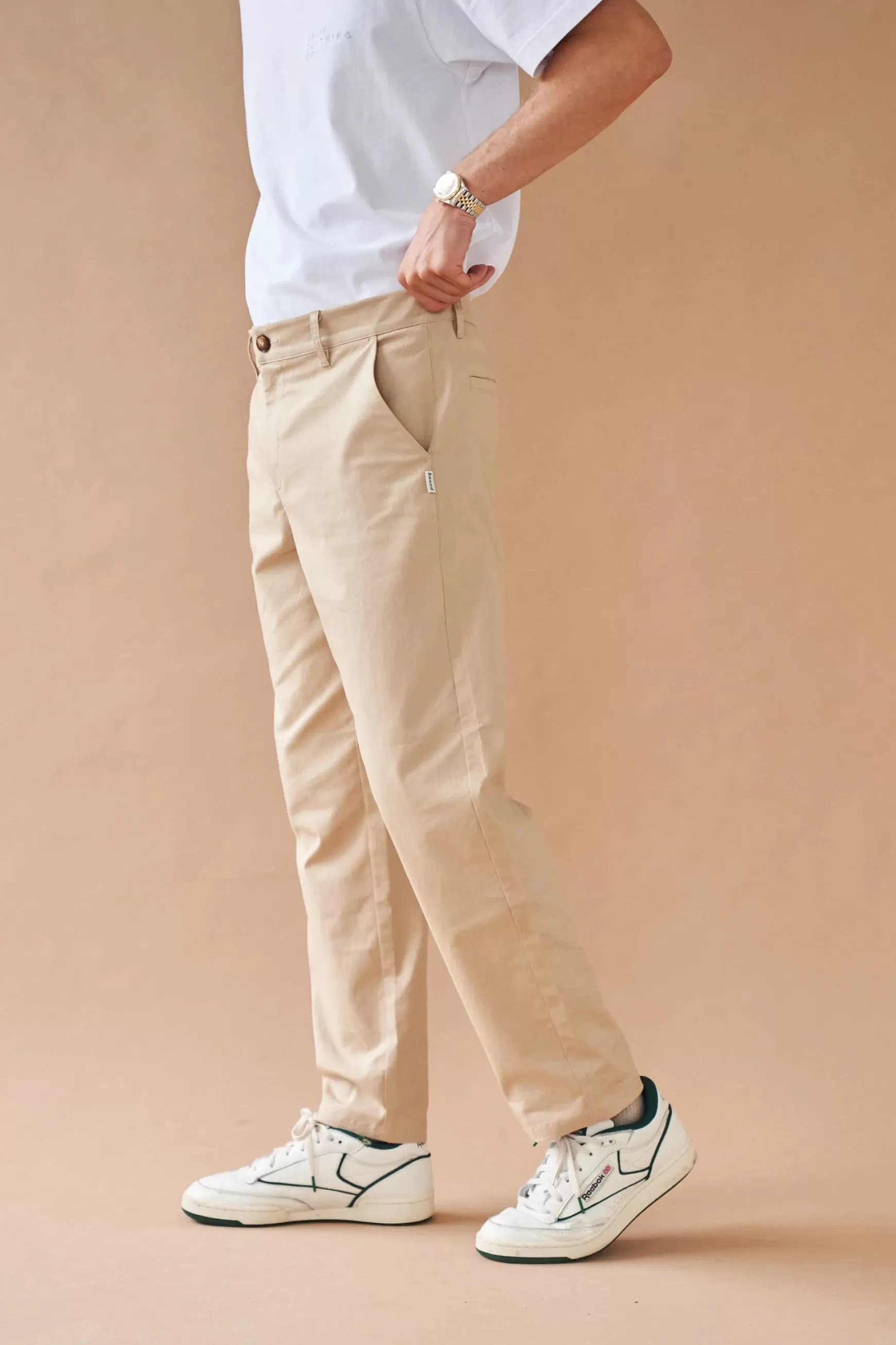 bound 'Beige Twill' Straight Trouser Store