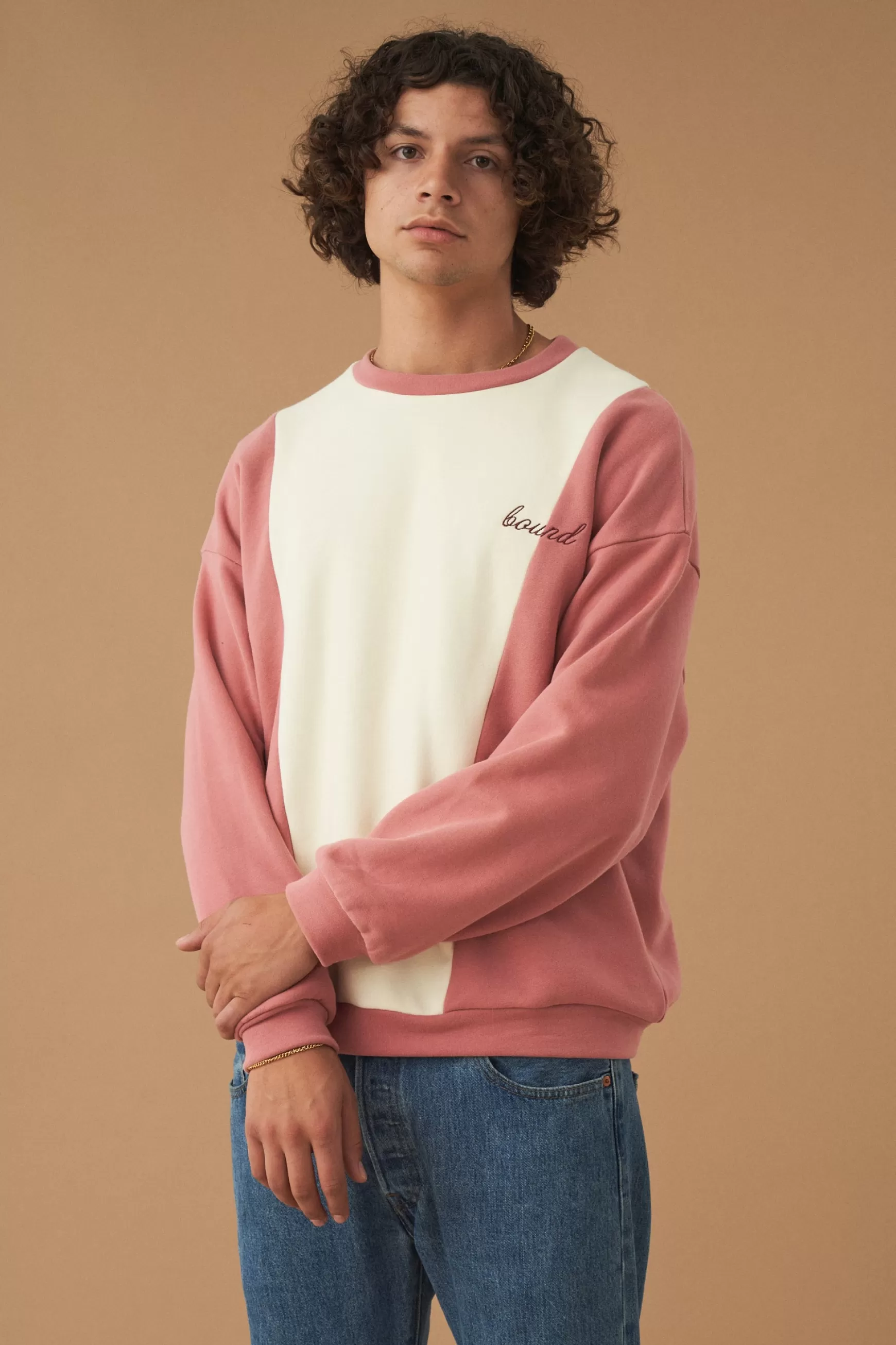 bound 'Berry Creme' Panel Sweater Cheap