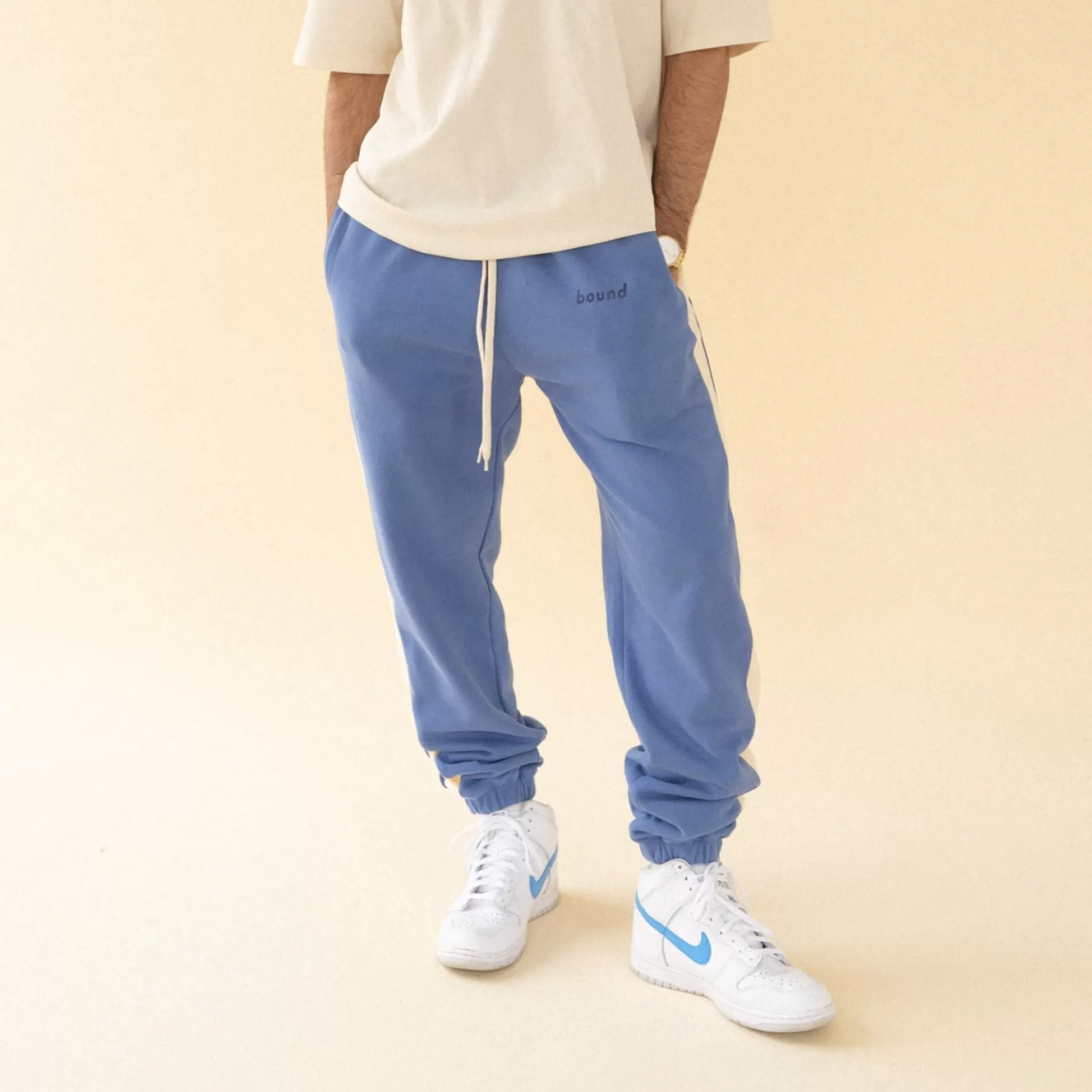 bound 'Carolina Blue' Stripe Joggers Hot