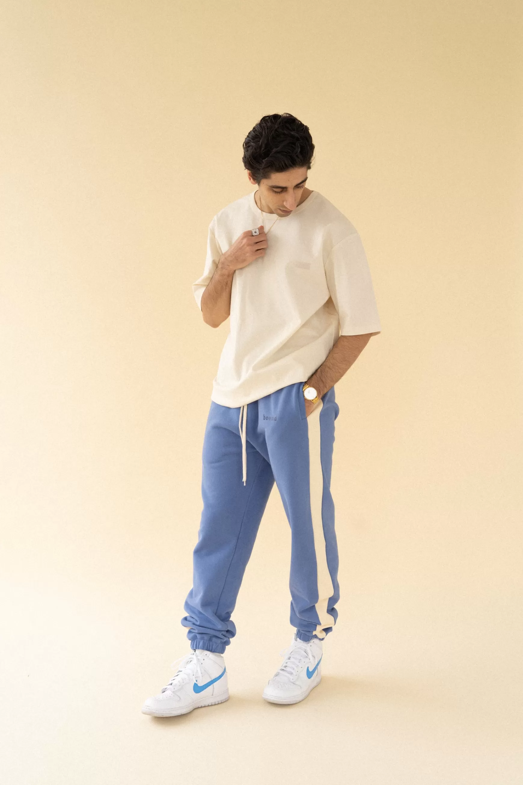 bound 'Carolina Blue' Stripe Joggers Hot