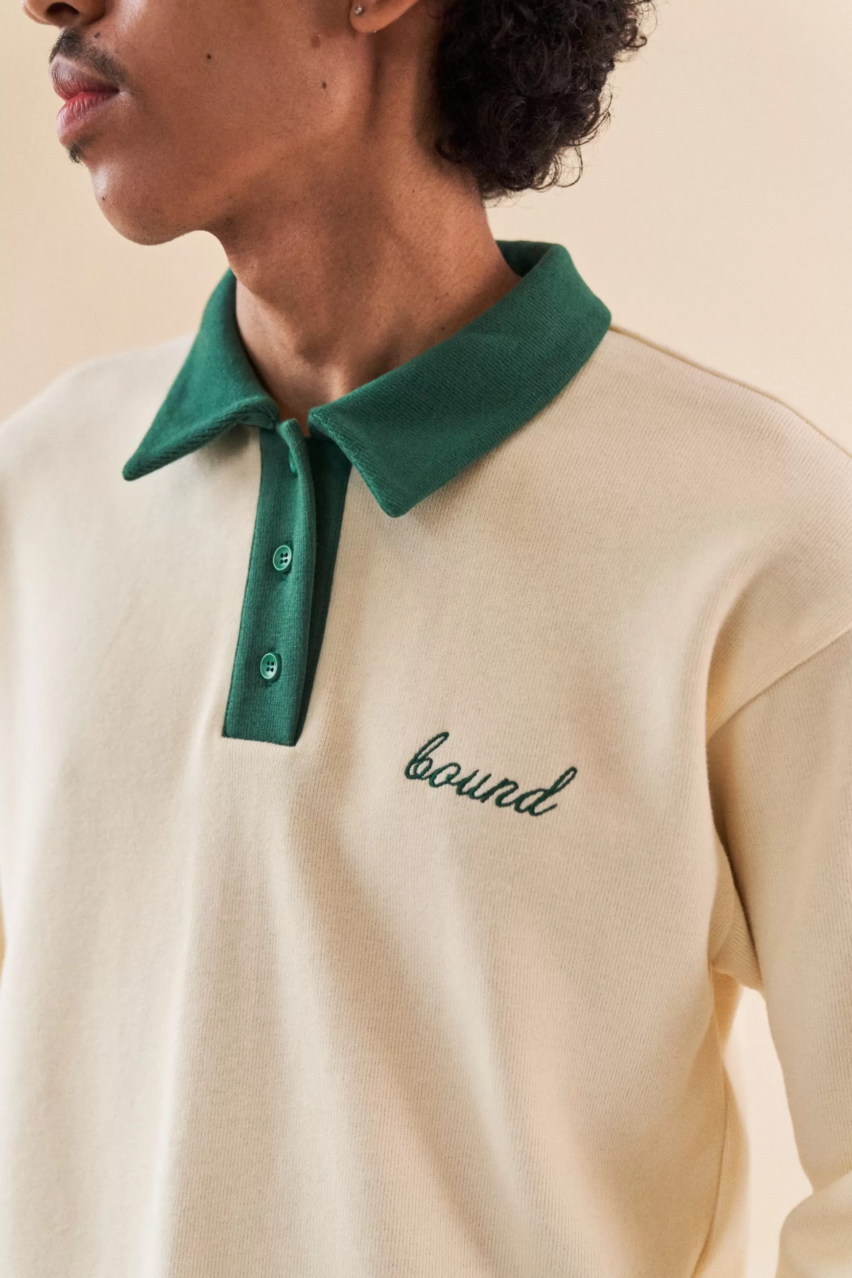 bound 'Cream Knit' Polo Sweater Store