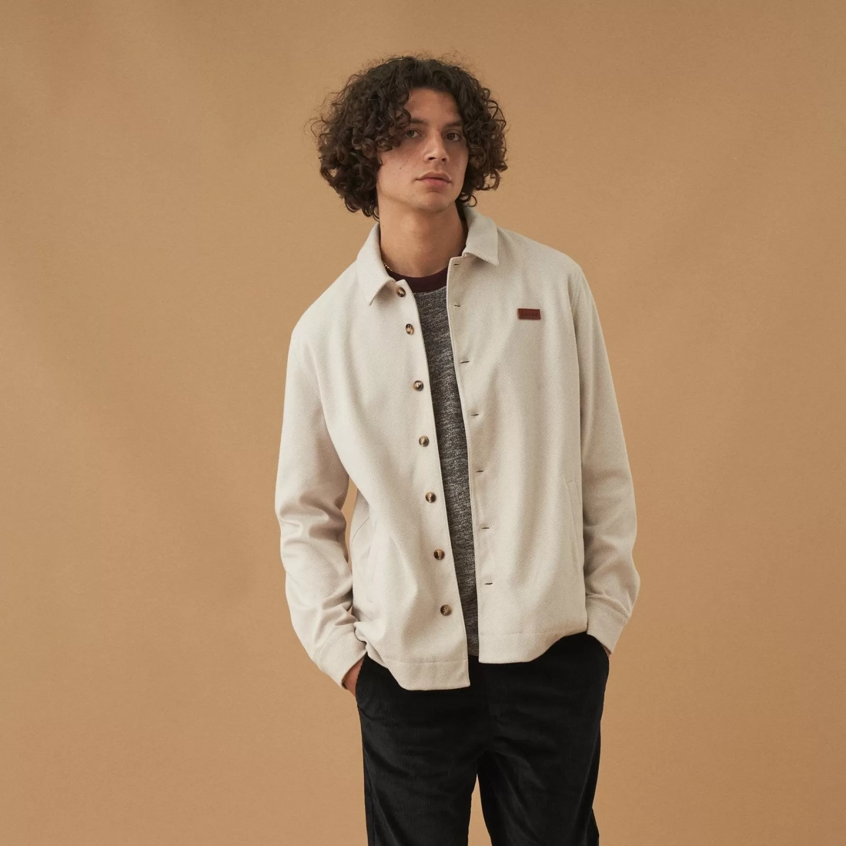 bound 'Ecru Textured' Coach Jacket Discount