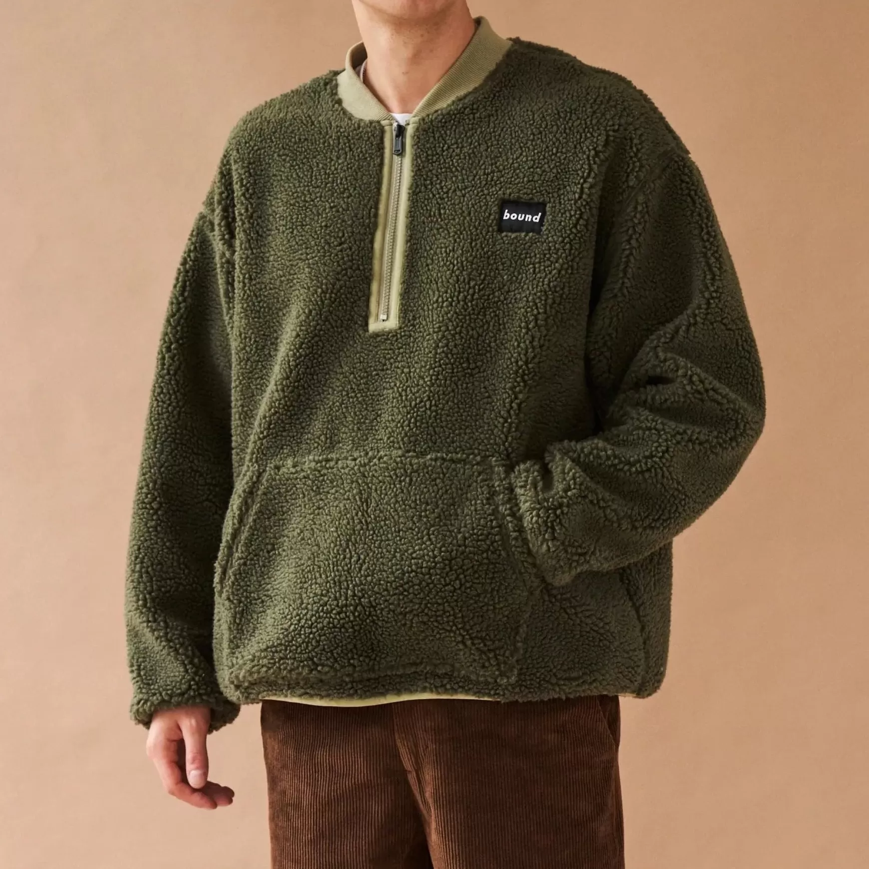 bound 'Forest' Half Zip Fleece Pullover Fashion