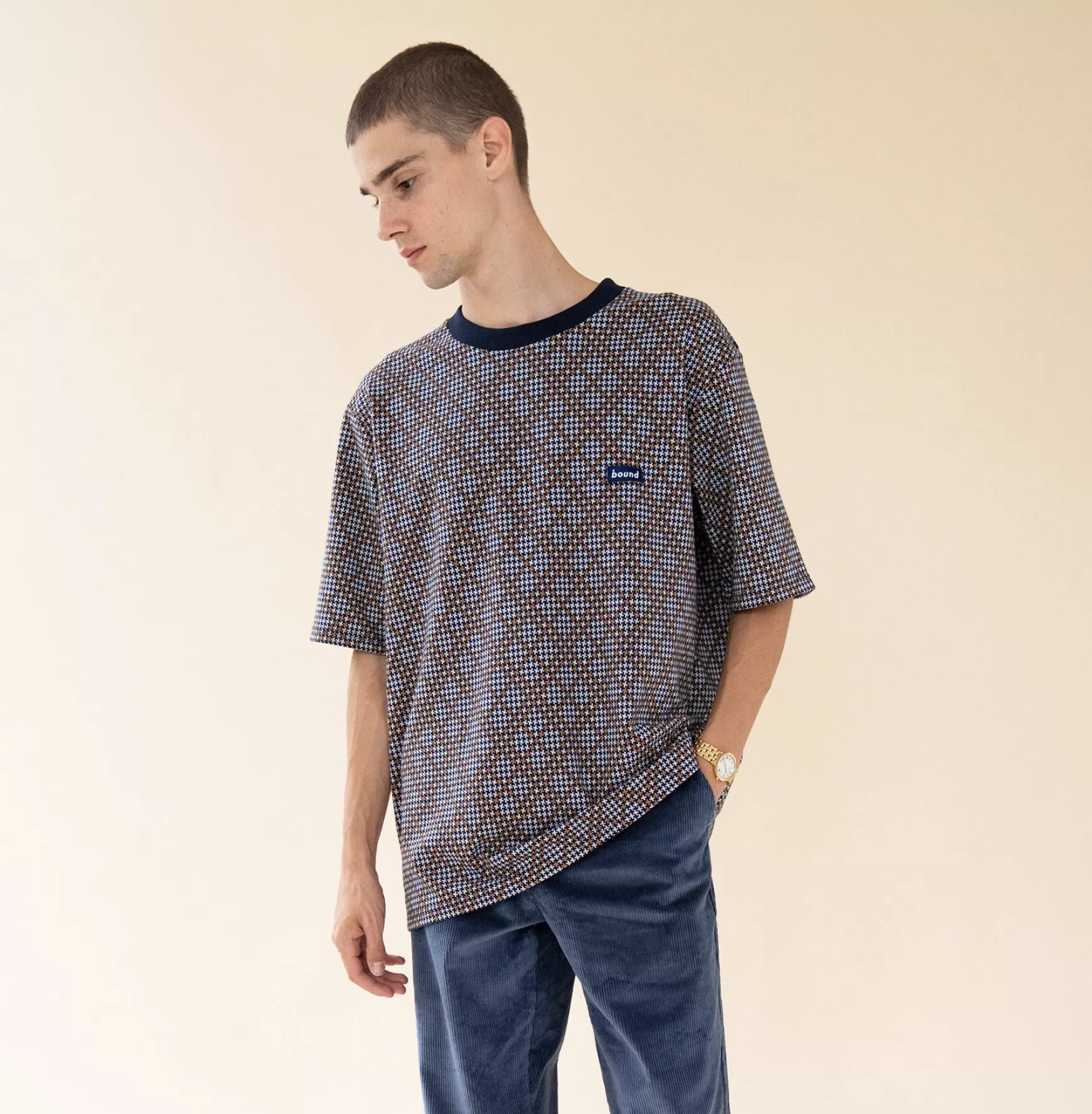 bound 'Galaxy Dogtooth' Jacquard Knit Tee Shop