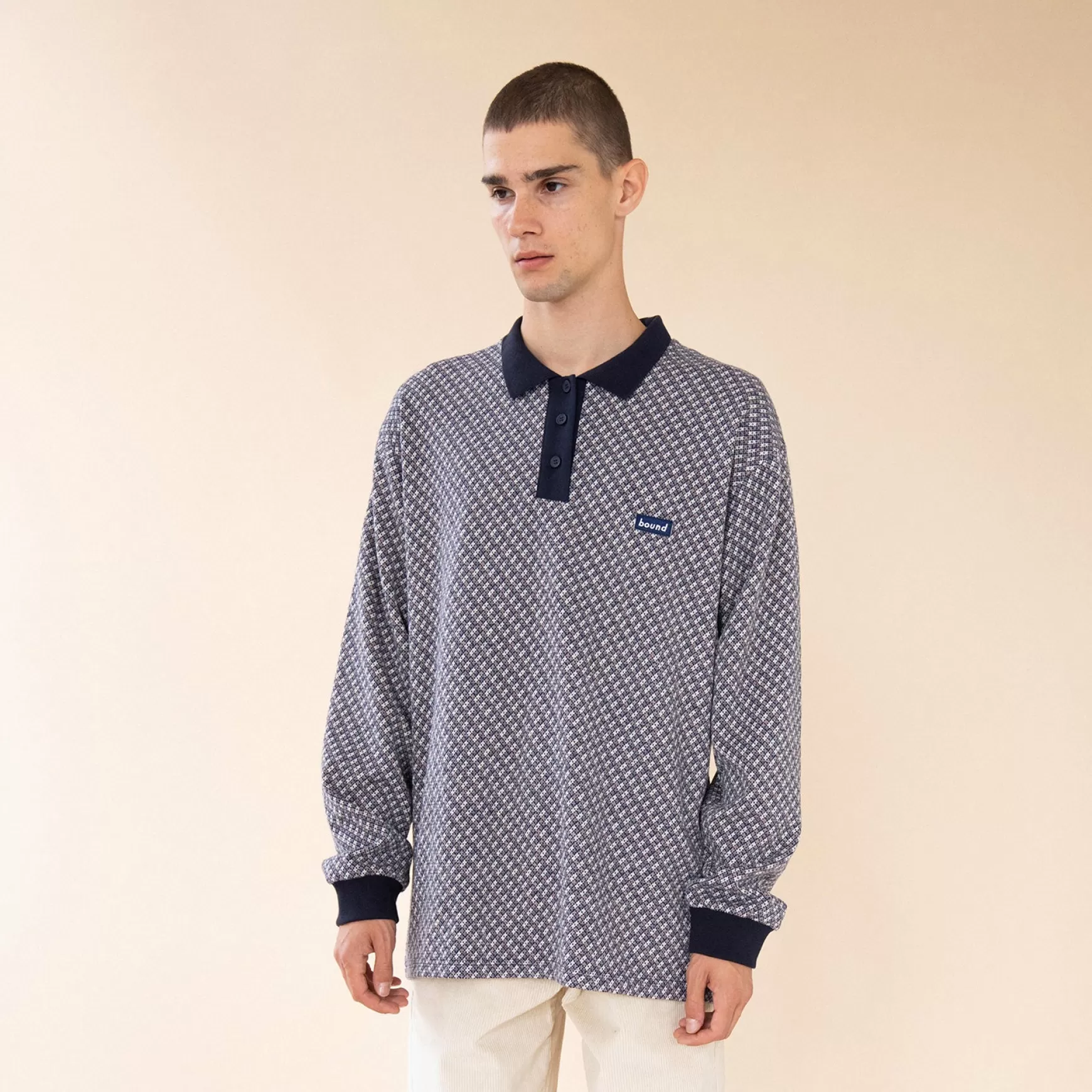 bound 'Indigo Heavy Knit' Ls Polo Cheap