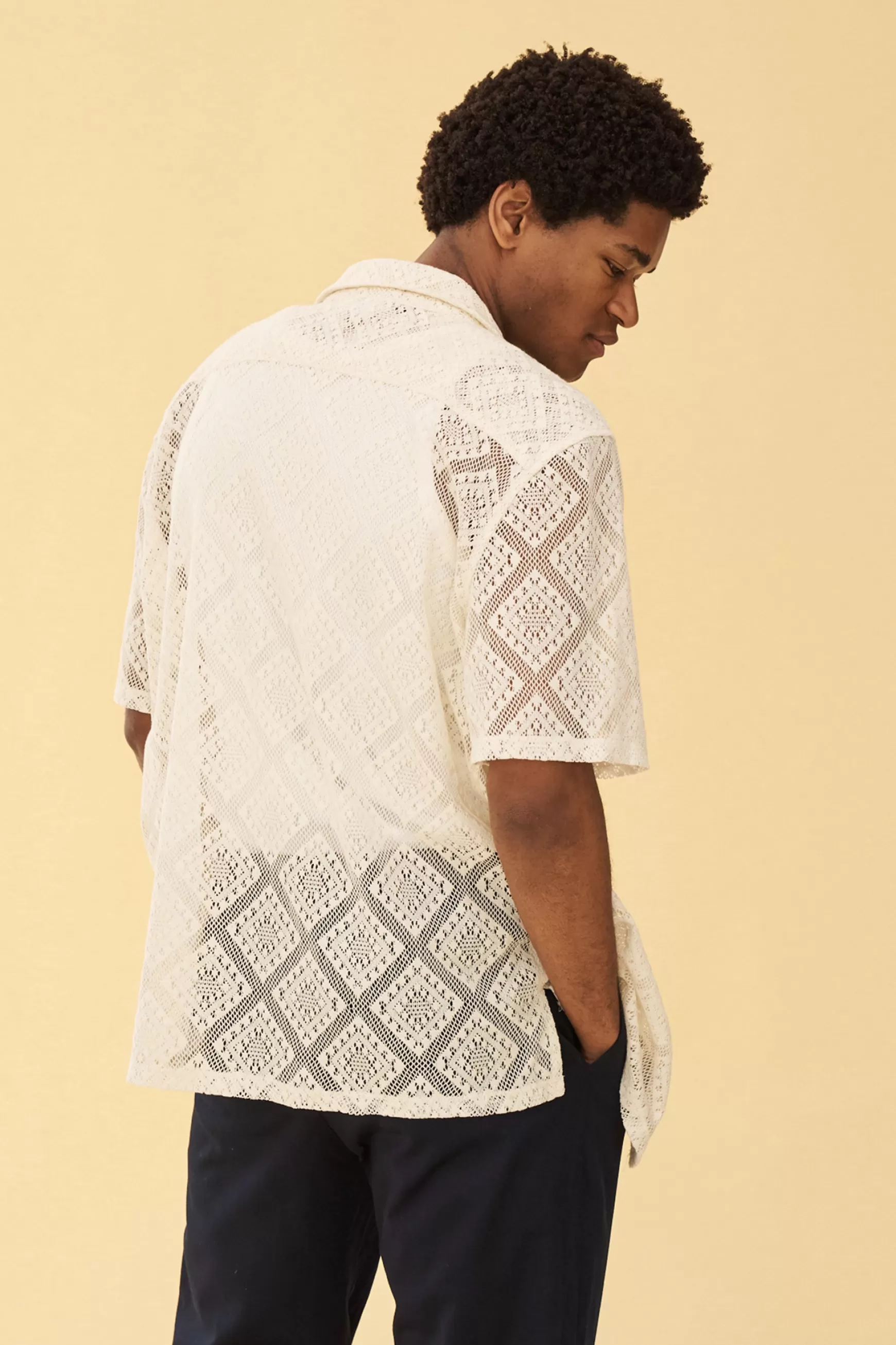 bound Lace Vacation Shirt - Cream Outlet