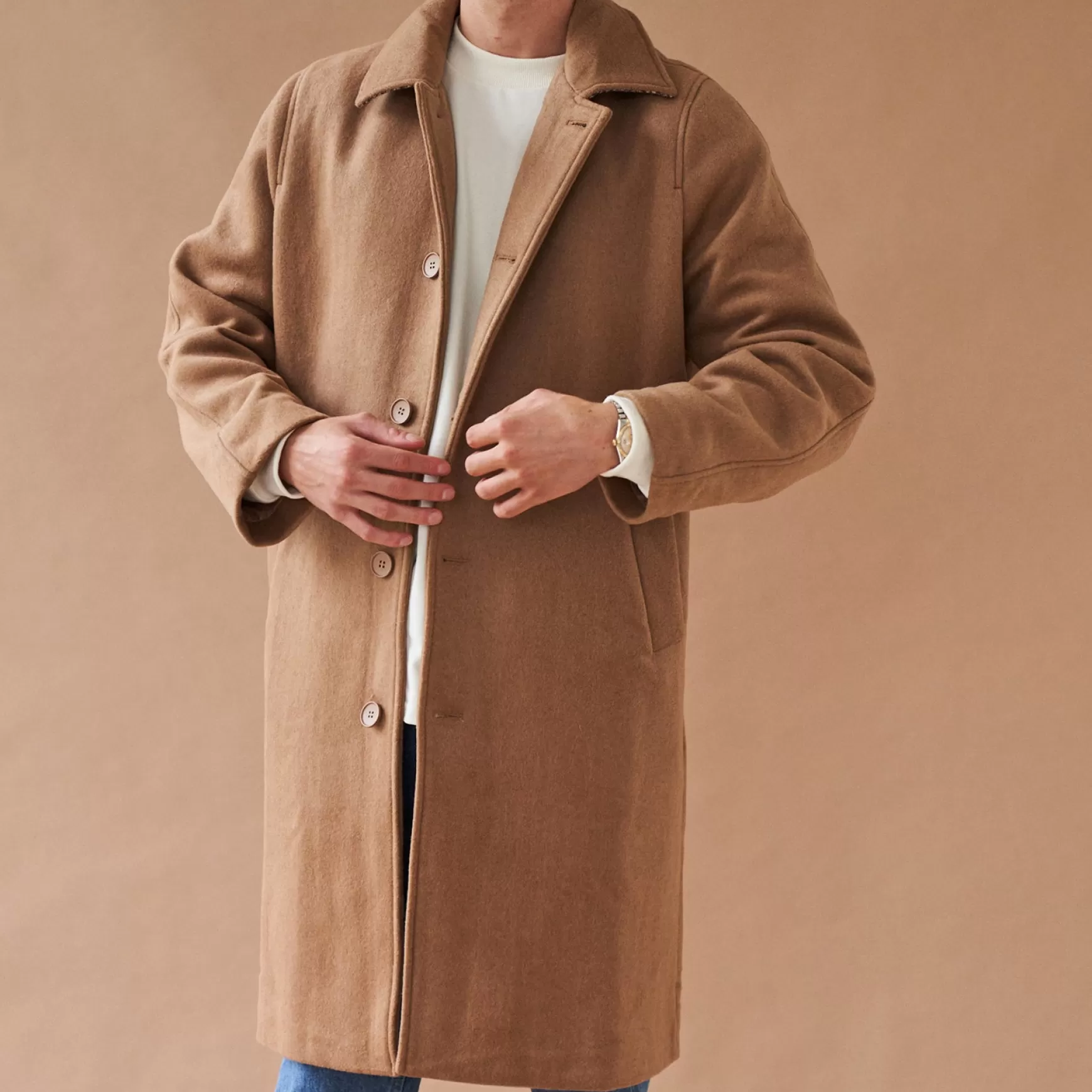 bound 'Maxwell' Oversized Wool Trench Coat - Camel Clearance