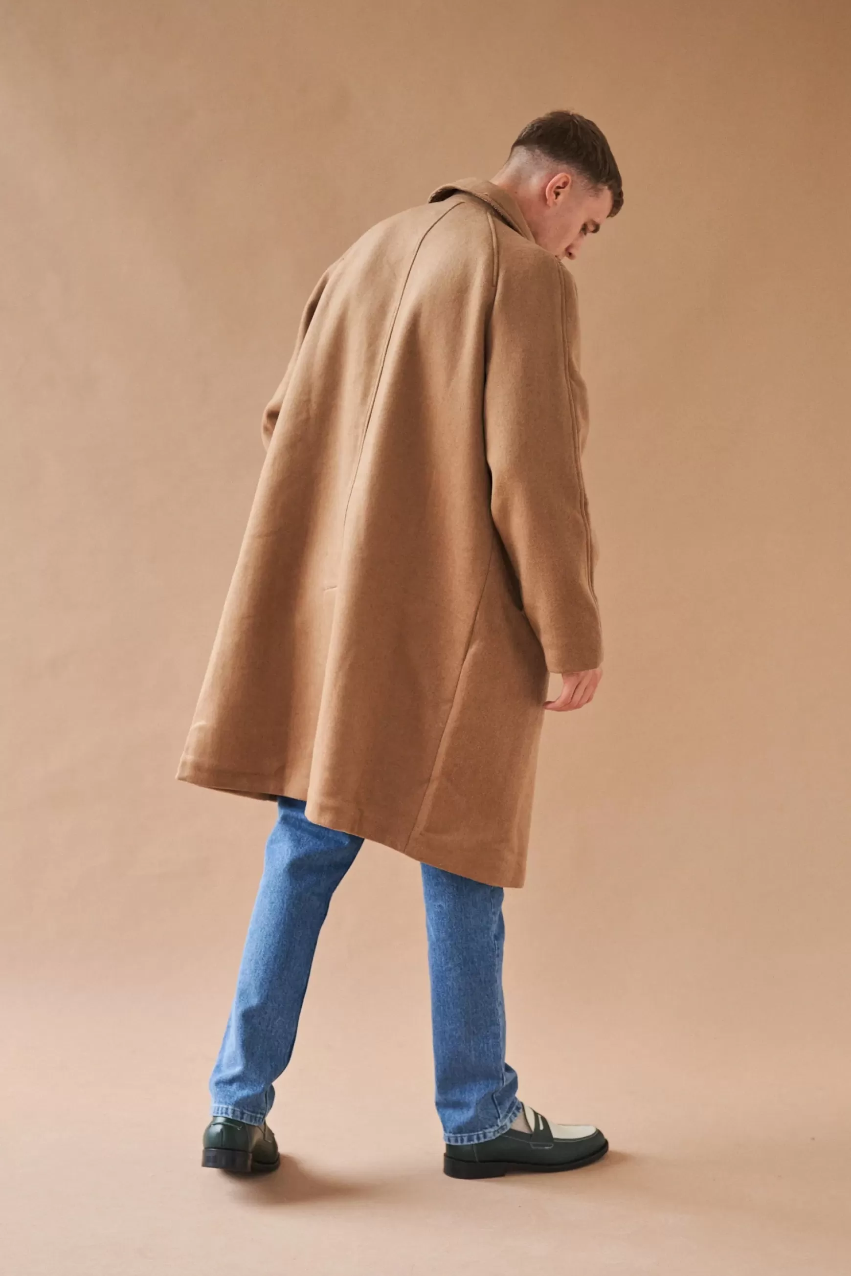 bound 'Maxwell' Oversized Wool Trench Coat - Camel Clearance