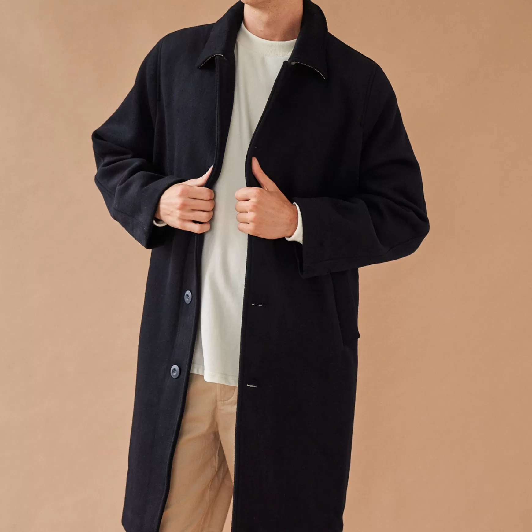 bound 'Maxwell' Oversized Wool Trench Coat - Navy Flash Sale