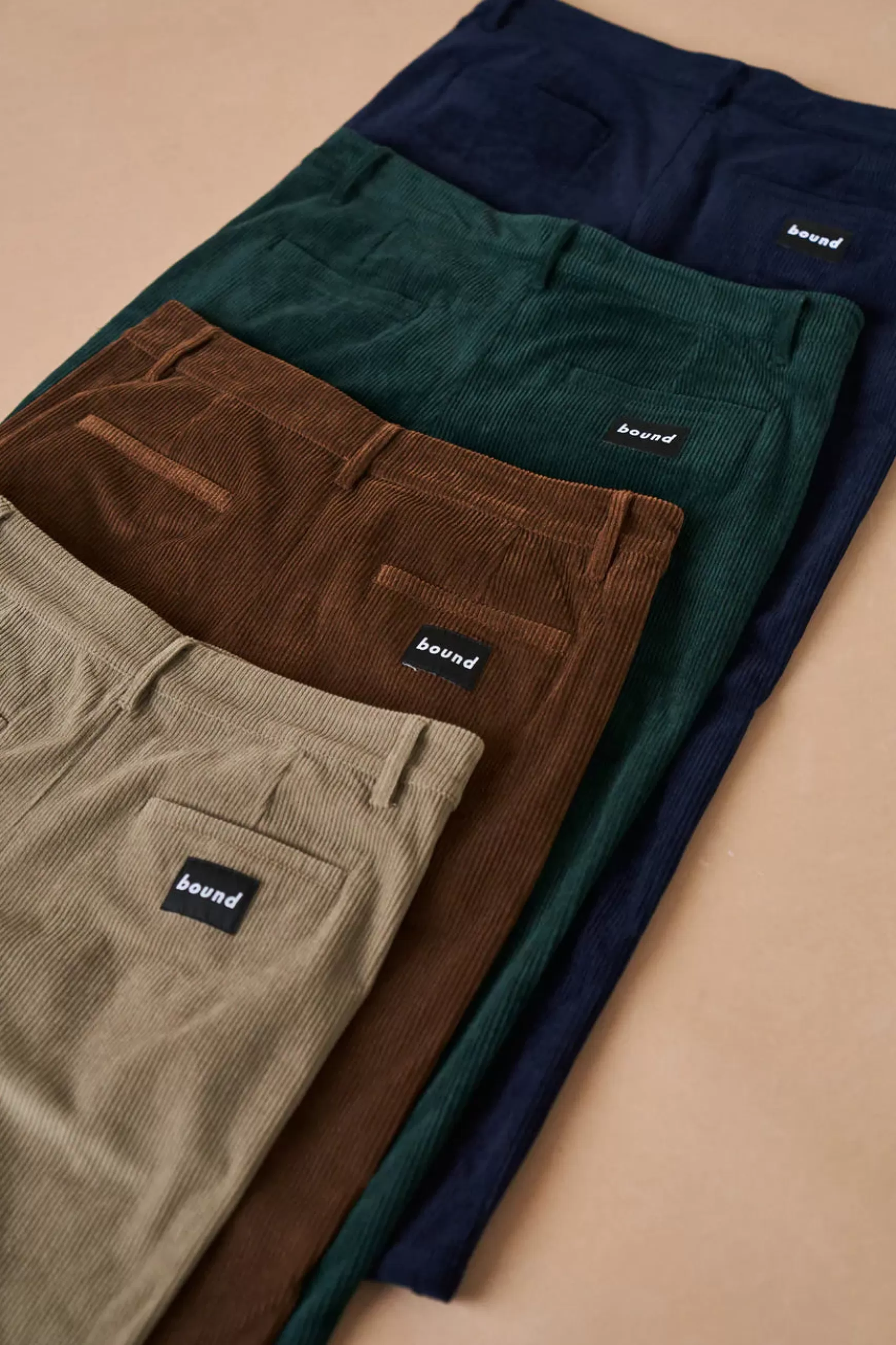 bound 'Mushroom' Corduroy Trousers New