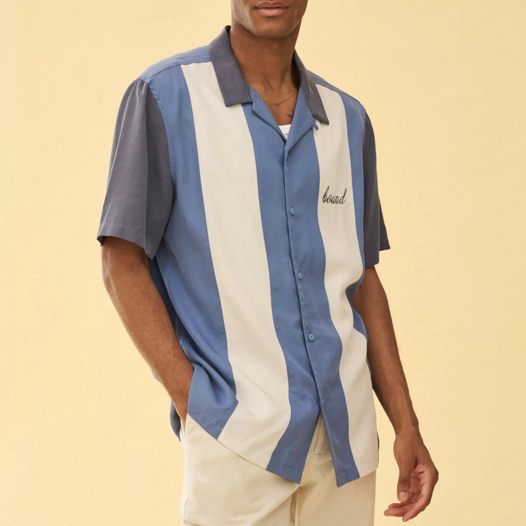 bound 'New Jersey' Bowling Shirt - Blue Best