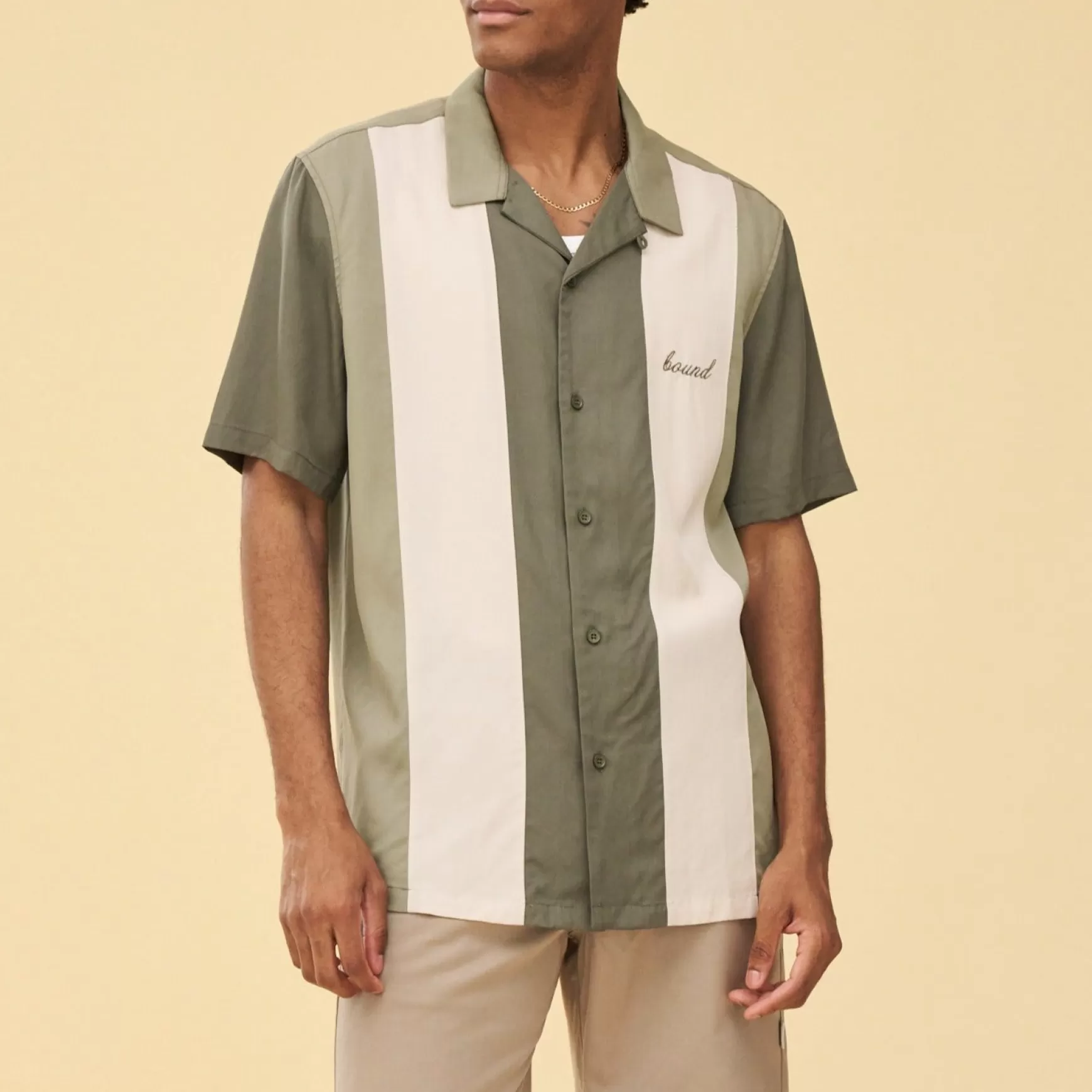 bound 'New Jersey' Bowling Shirt - Green Online