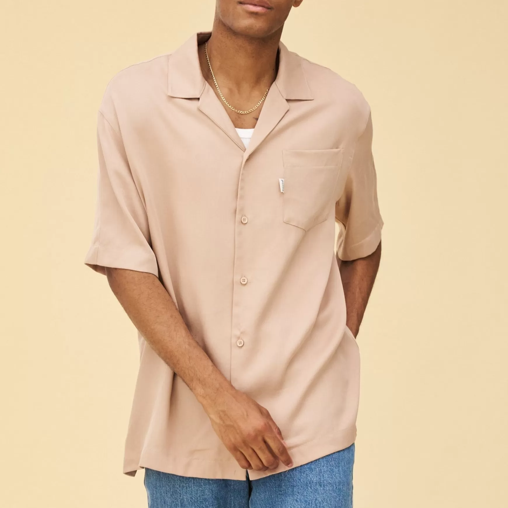 bound 'Nude Tencel' Cuban Ss Shirt Clearance