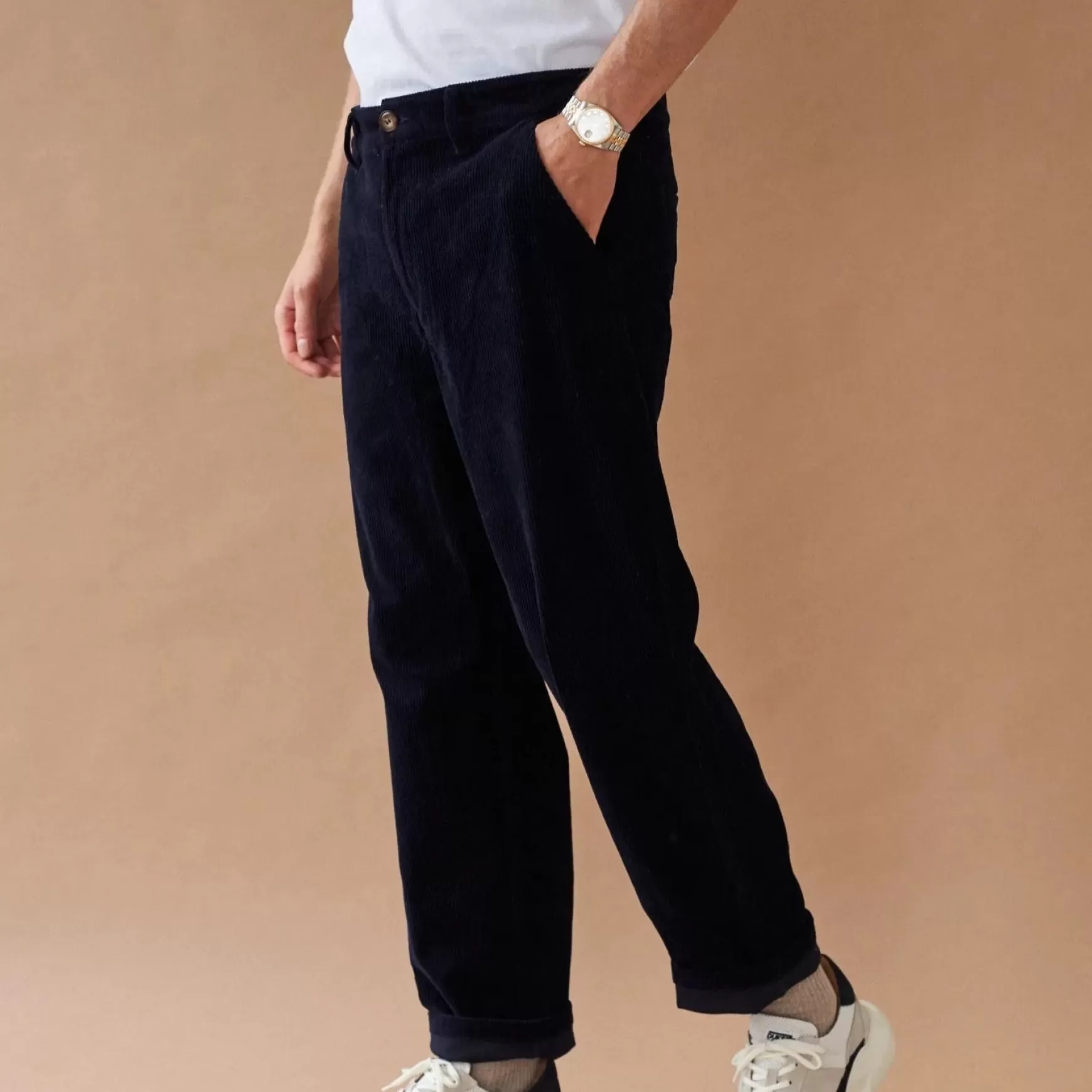 bound 'Ocean Navy' Corduroy Trousers Hot