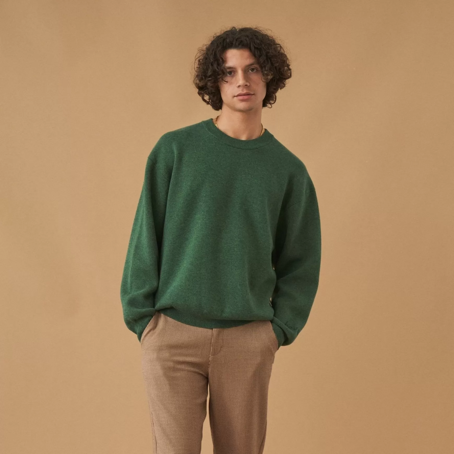 bound 'Ogden' Marl Knit - Forest Sale