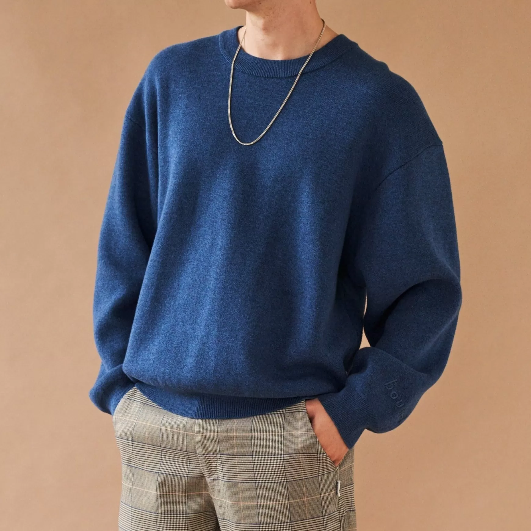 bound 'Okeley' Marl Knit Sweater - Ocean Blue Online