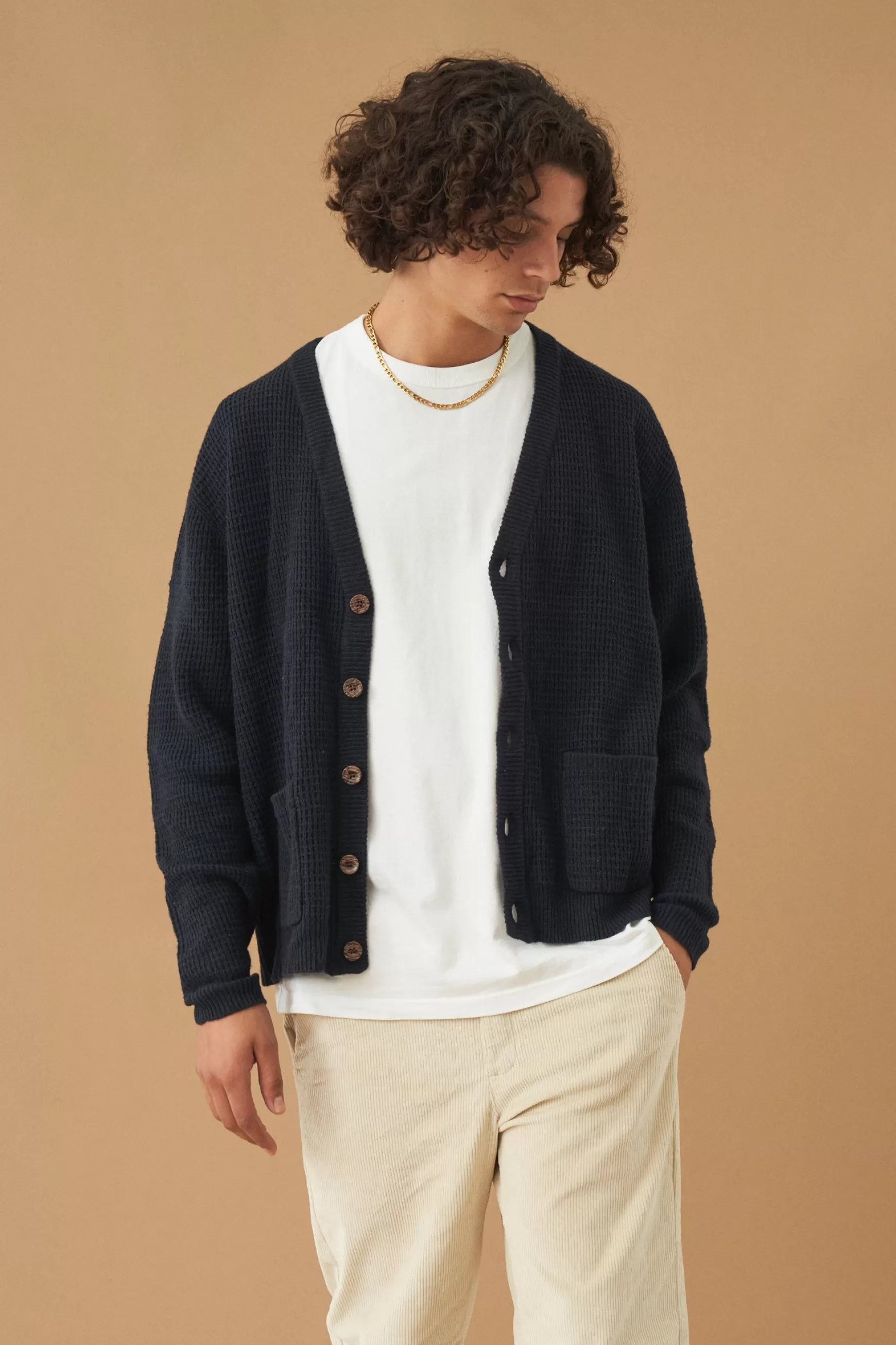 bound 'Oxford' Navy Waffle Cardigan Best