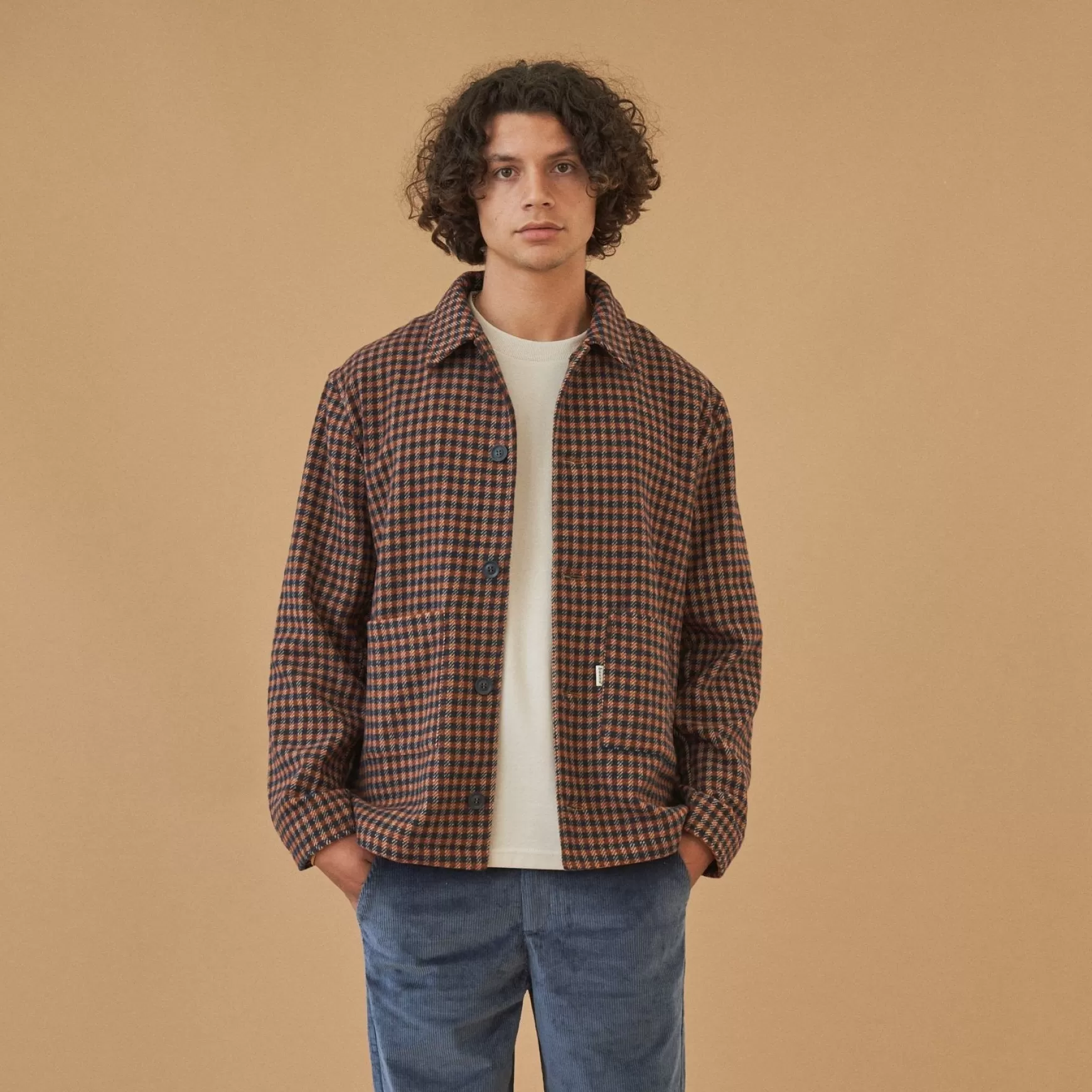 bound 'Rust Check' Button Overshirt Fashion