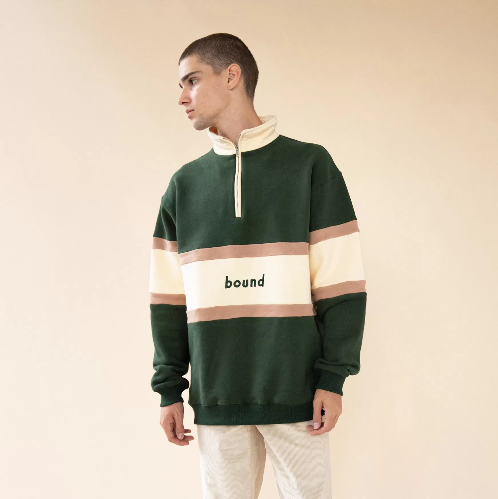 bound 'Woodland' 1/4 Zip Panel Sweatshirt Best