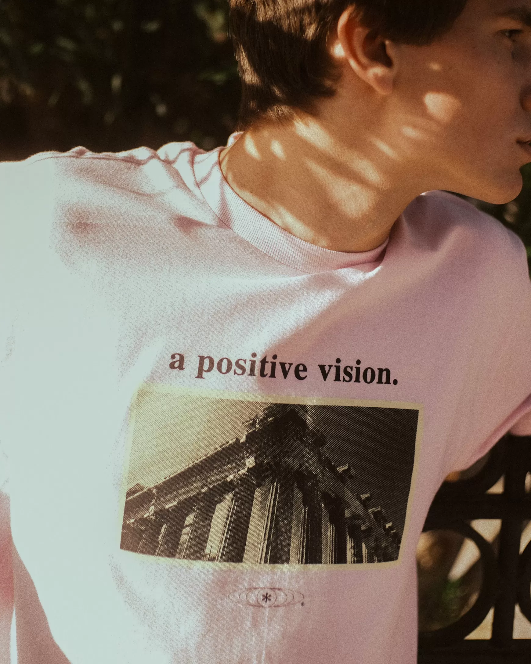 The Colour Collective Colour Collective 'Positive Vision' Tee - Light Pink Hot