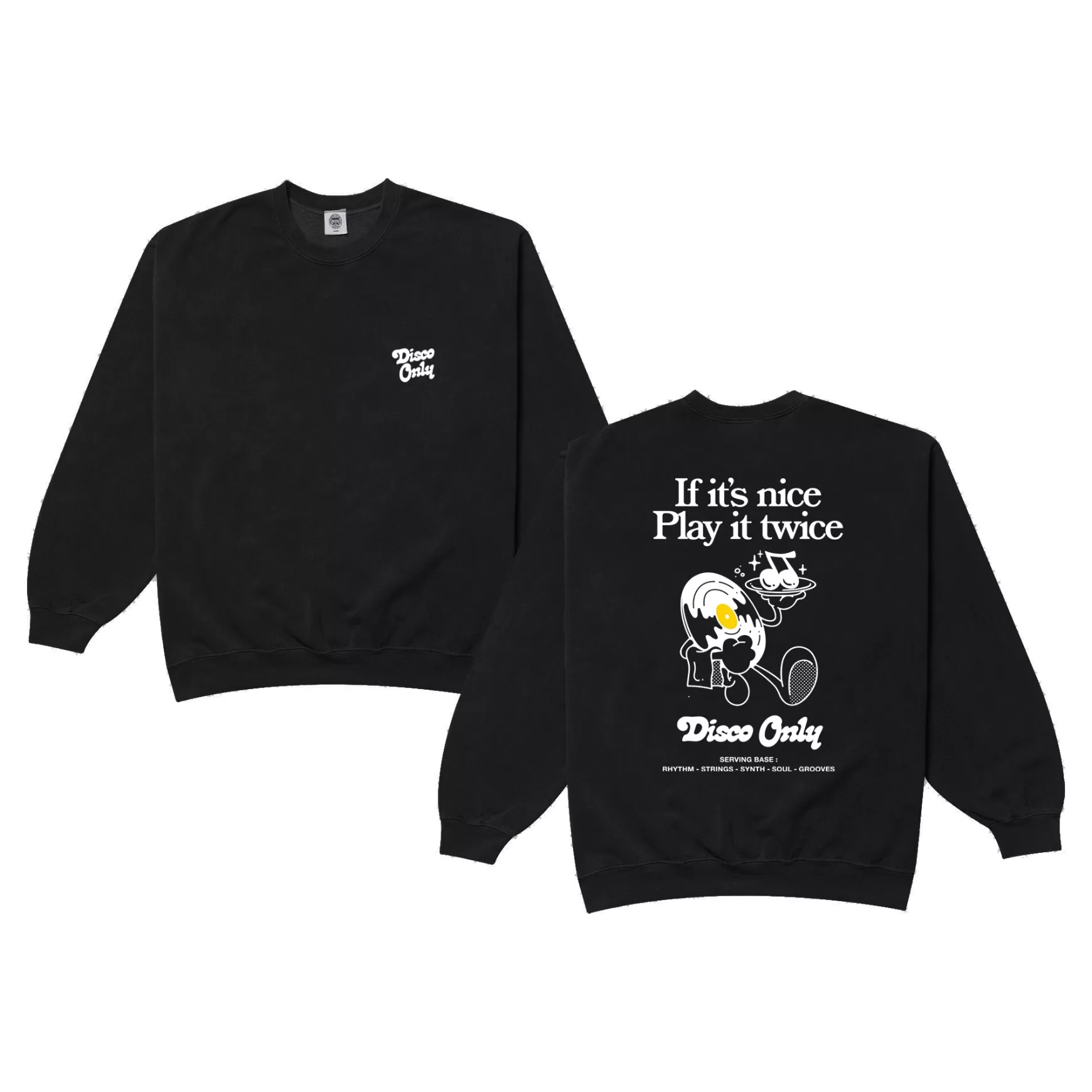 DISCO ONLY 'Play It Twice V2' Sweater - Black Store