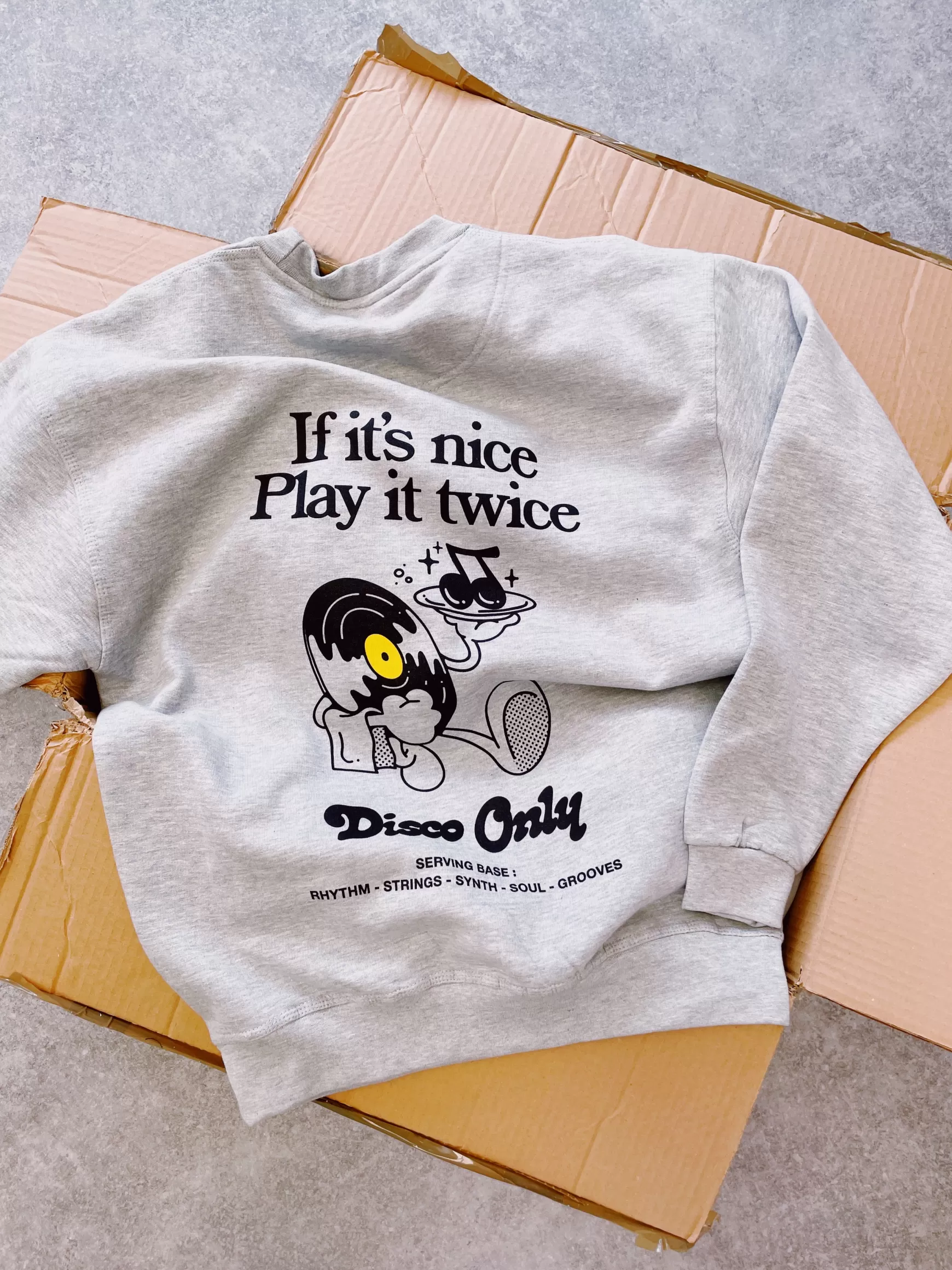 DISCO ONLY 'Play It Twice V2' Sweater - Grey Online