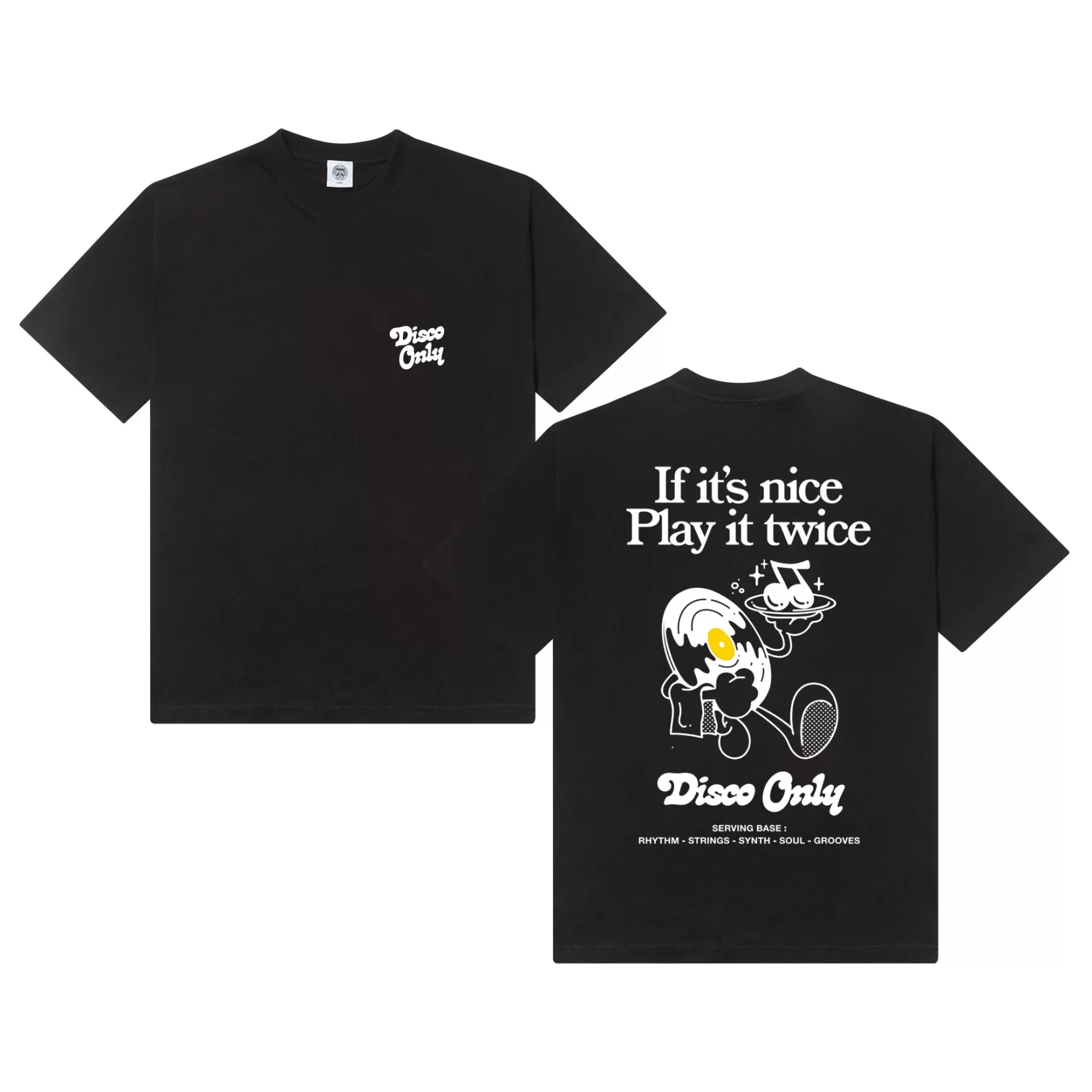 DISCO ONLY 'Play It Twice V2' Tee - Black Online