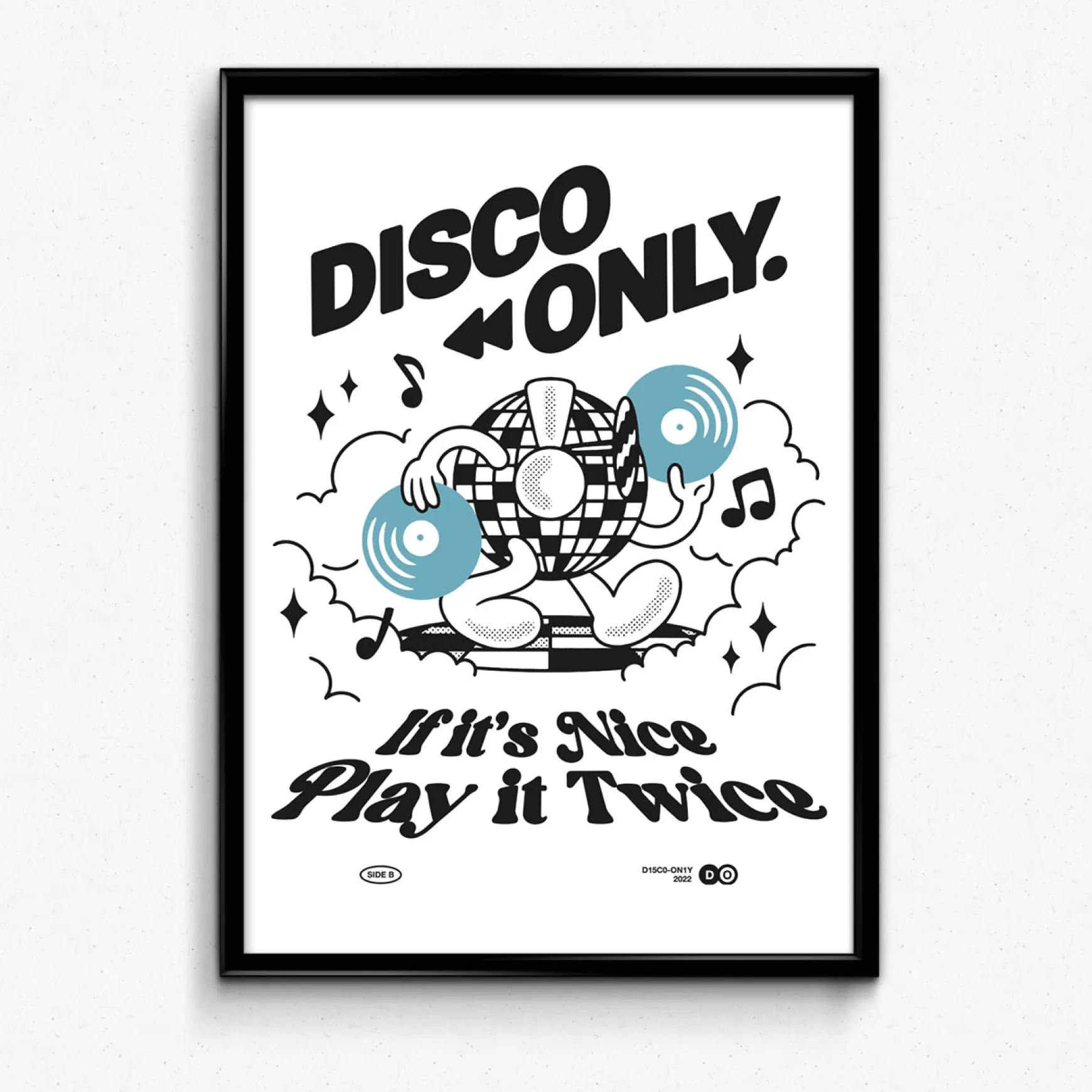 DISCO ONLY 'Play It Twice V4' Print - White Discount