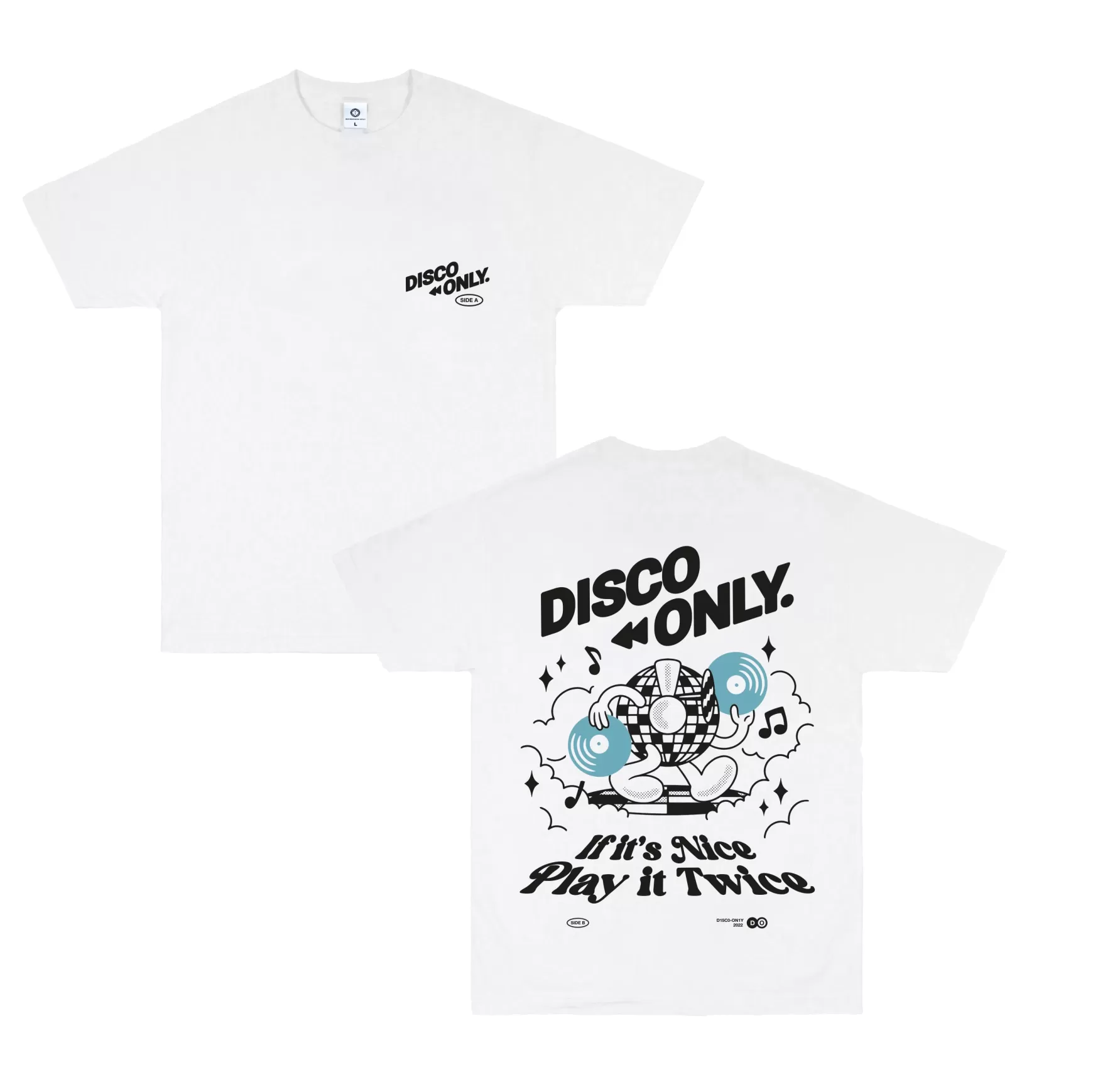 DISCO ONLY 'Play It Twice V4' Tee - White Cheap