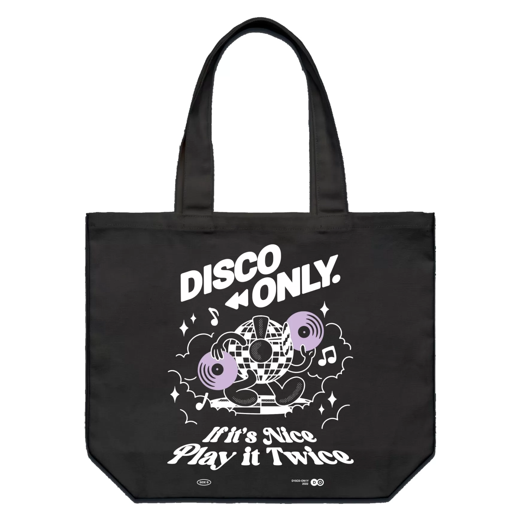 DISCO ONLY 'Play It Twice V4' Tote Bag - Black Online