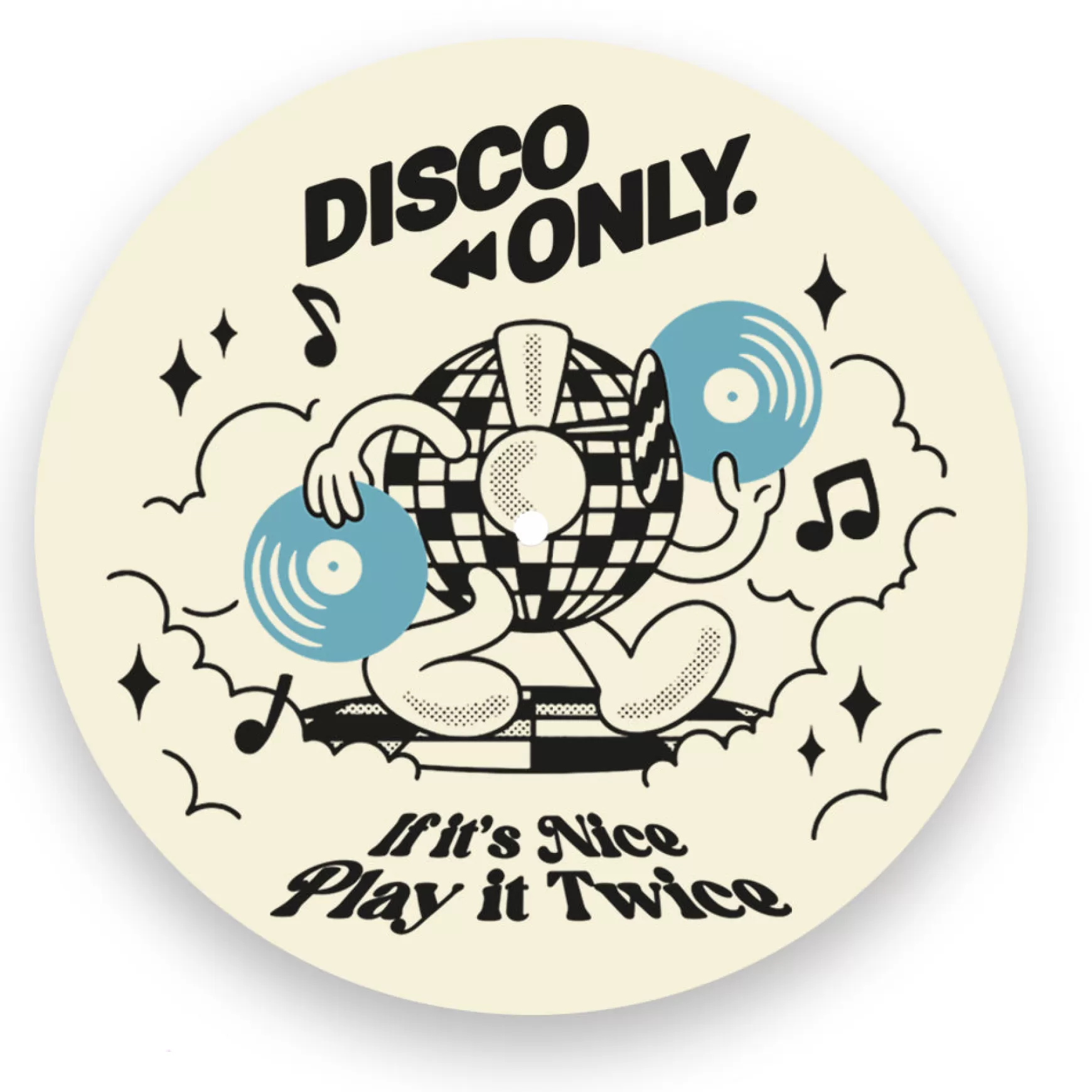 DISCO ONLY 'Play It Twice V4' Vinyl Slipmat - Cream Best