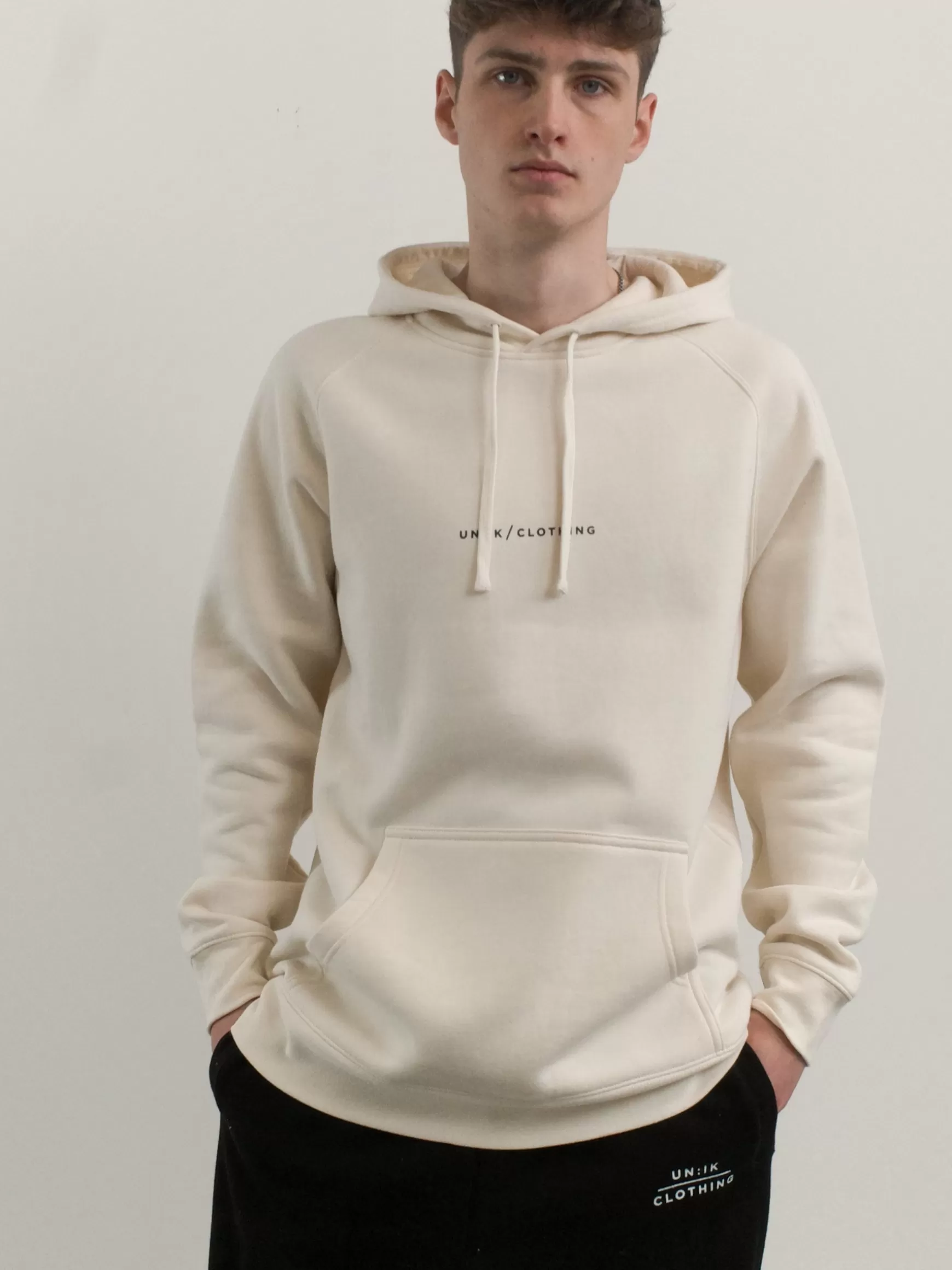 UN:IK Essentials Essentials 'Premium Basics' Hoodie - Ecru Flash Sale