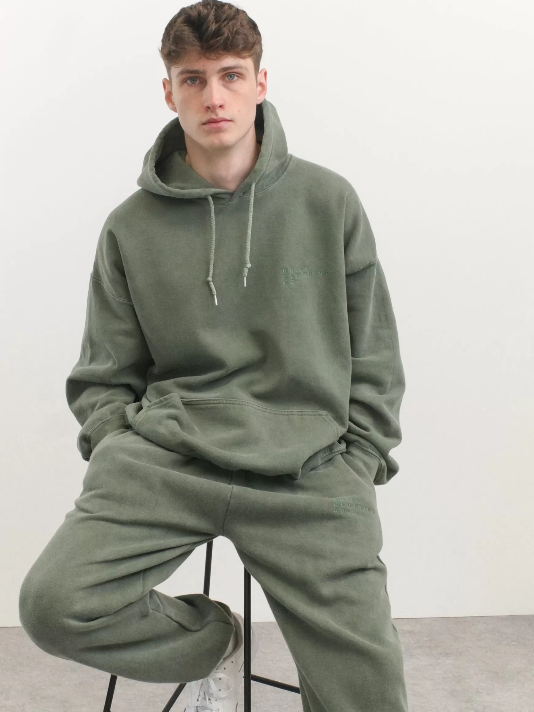 UN:IK Essentials Essentials 'sets' Vintage Washed Hoodie - Khaki New