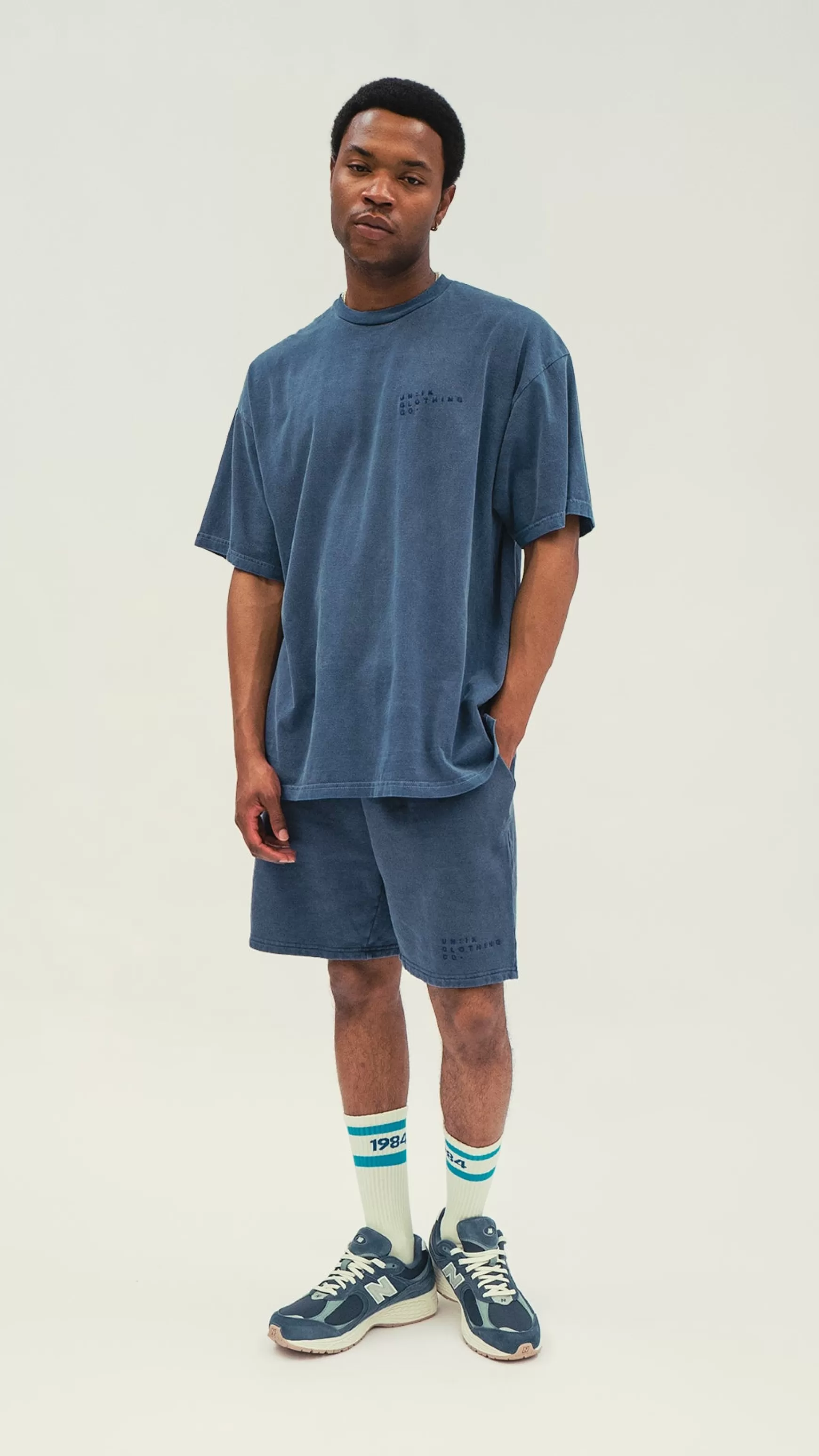 UN:IK Essentials Essentials 'sets' Vintage Washed Jogger Shorts - Indigo New