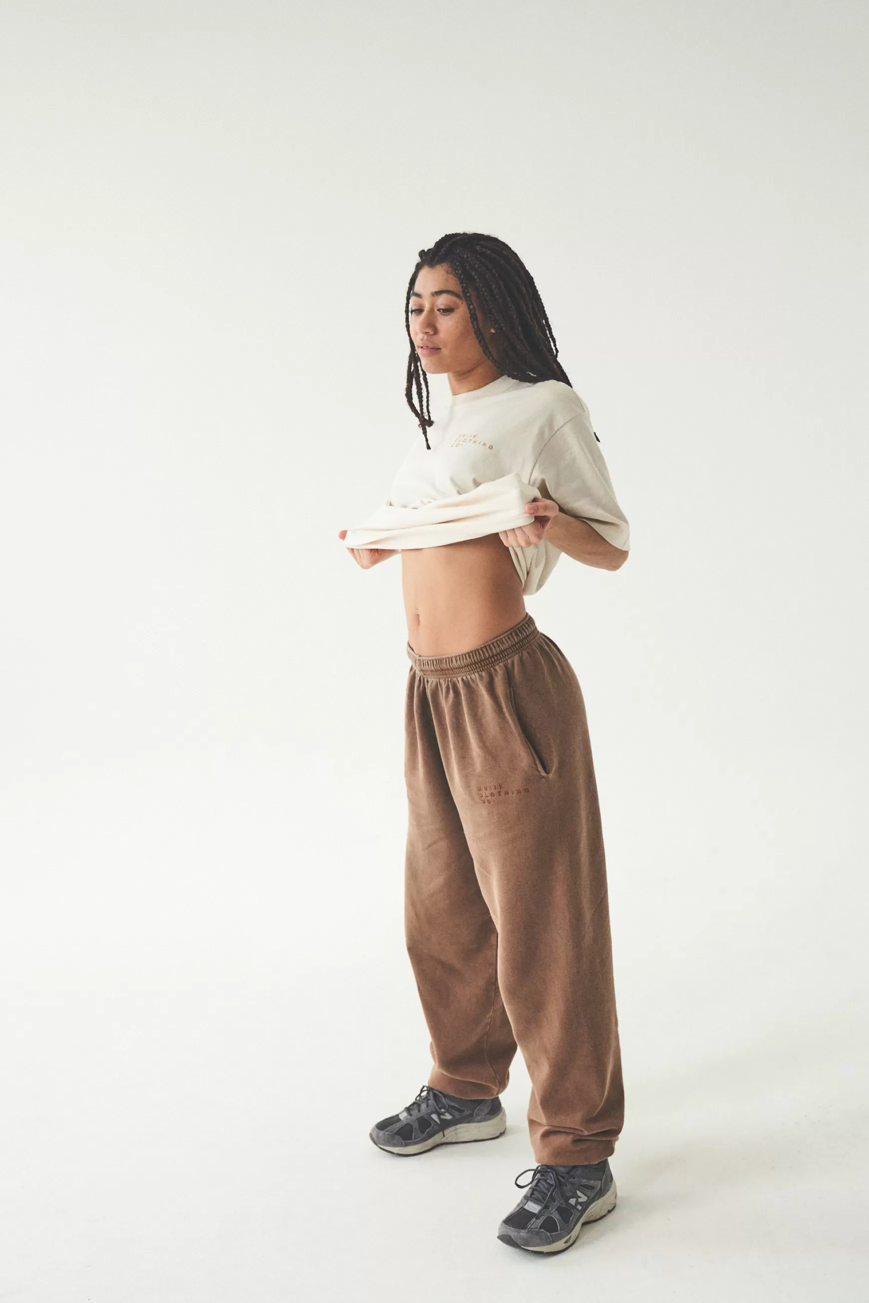 UN:IK Essentials Essentials 'sets' Vintage Washed Joggers - Caramel Online