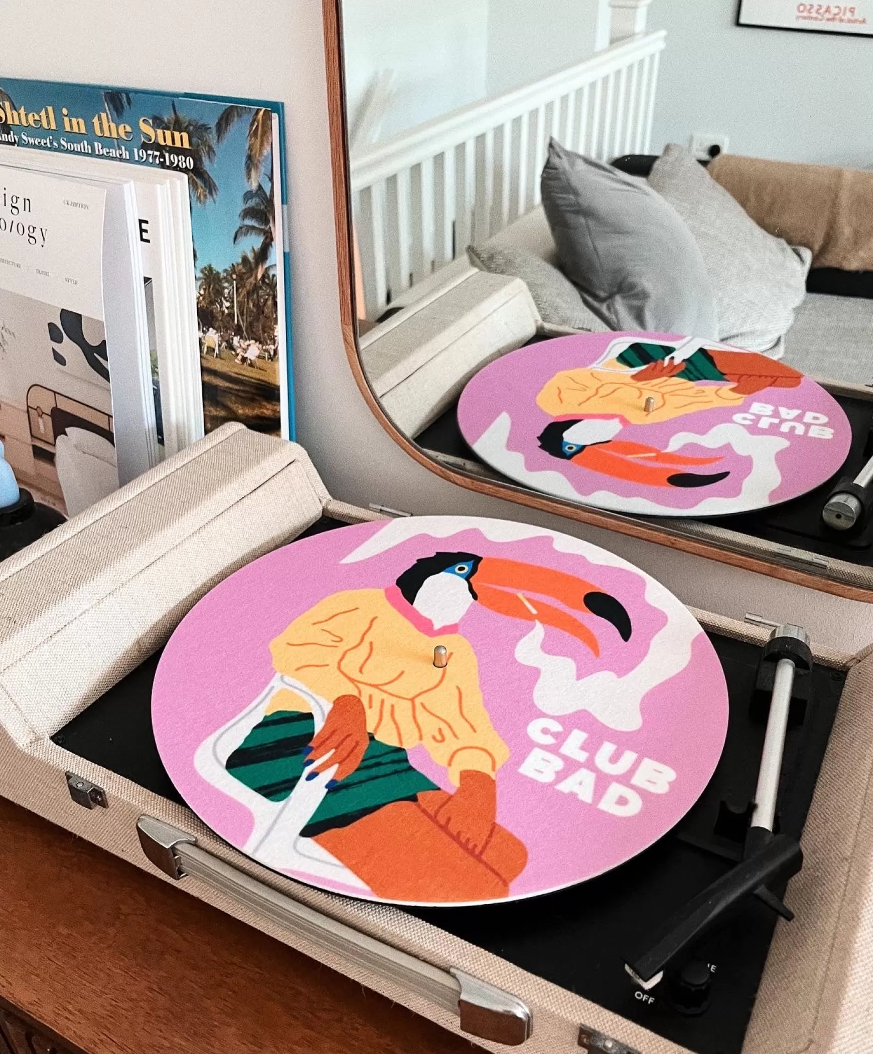 Melé x Club Bad Mele X Club Bad 'Toucan' Vinyl Slipmat - Pink Flash Sale