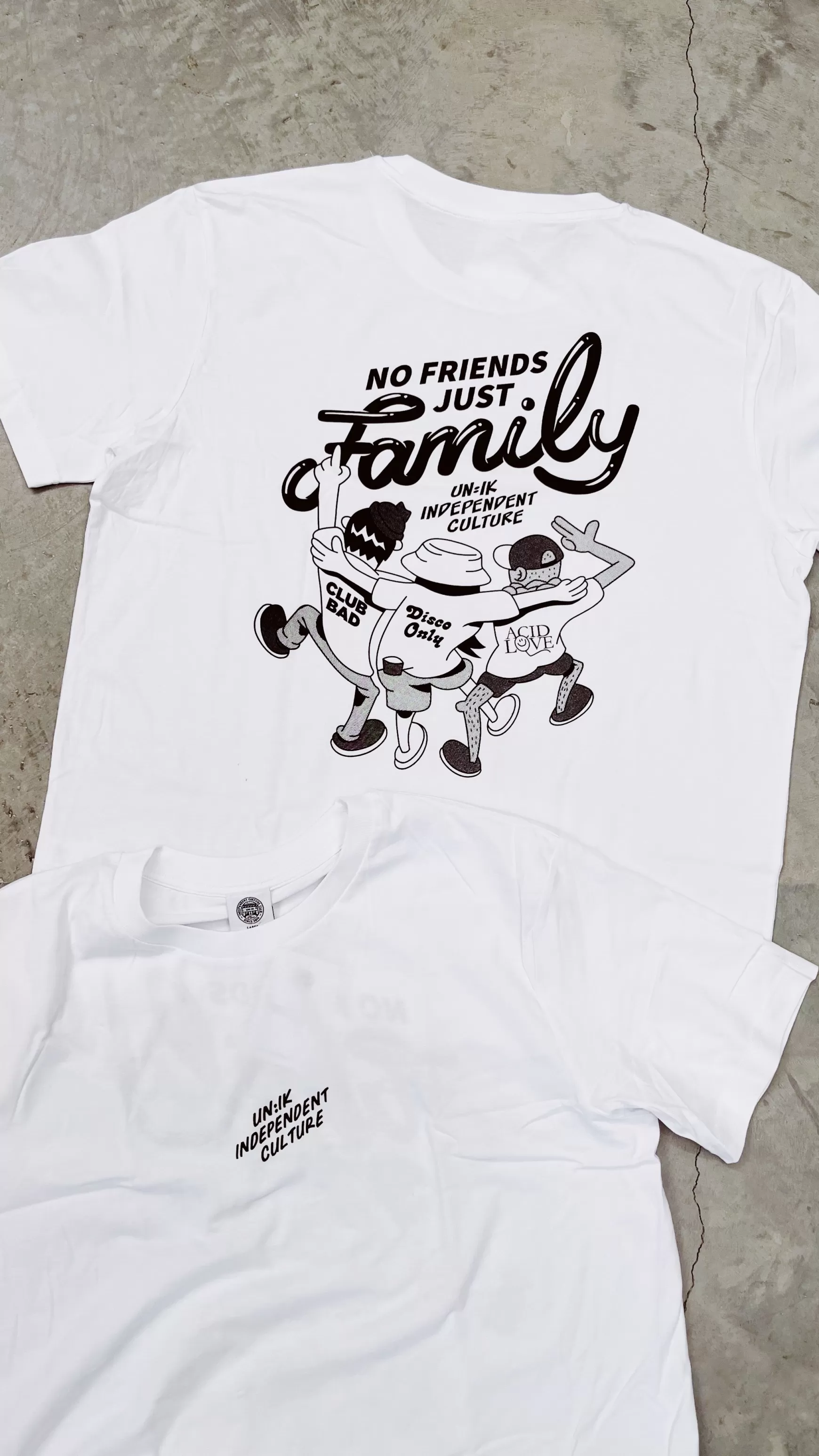 UN:IK Clothing No Friends Just Fam Tee - White Best