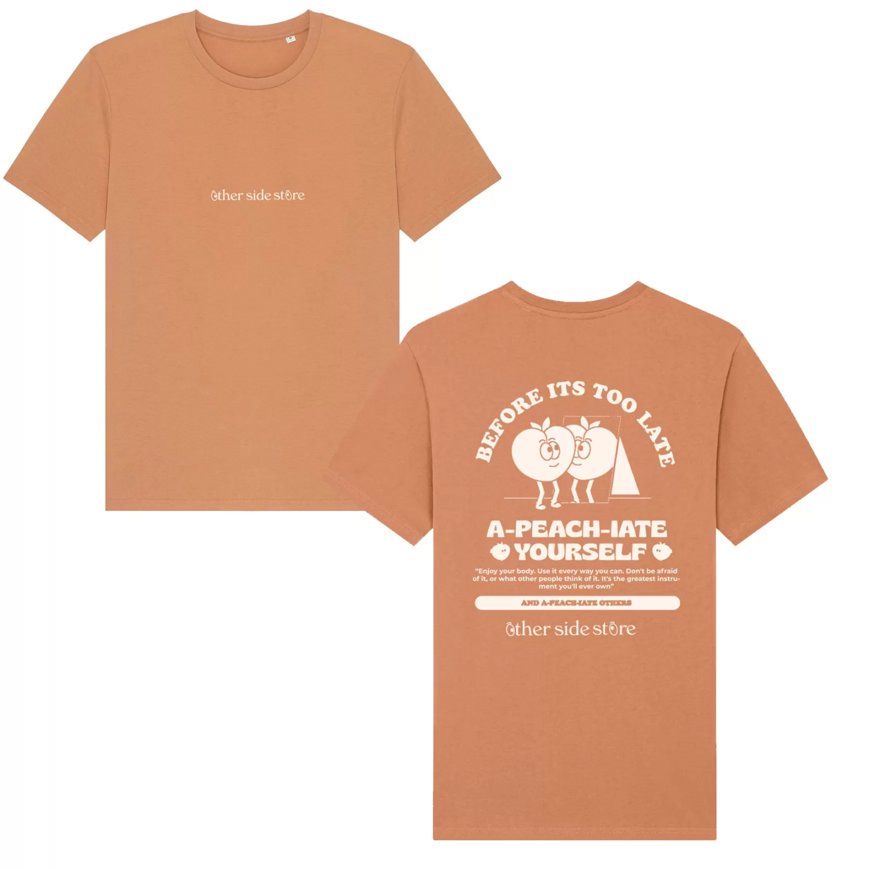 Other Side Store 'A-Peach-Iate' Organic Tee - Peach Cheap