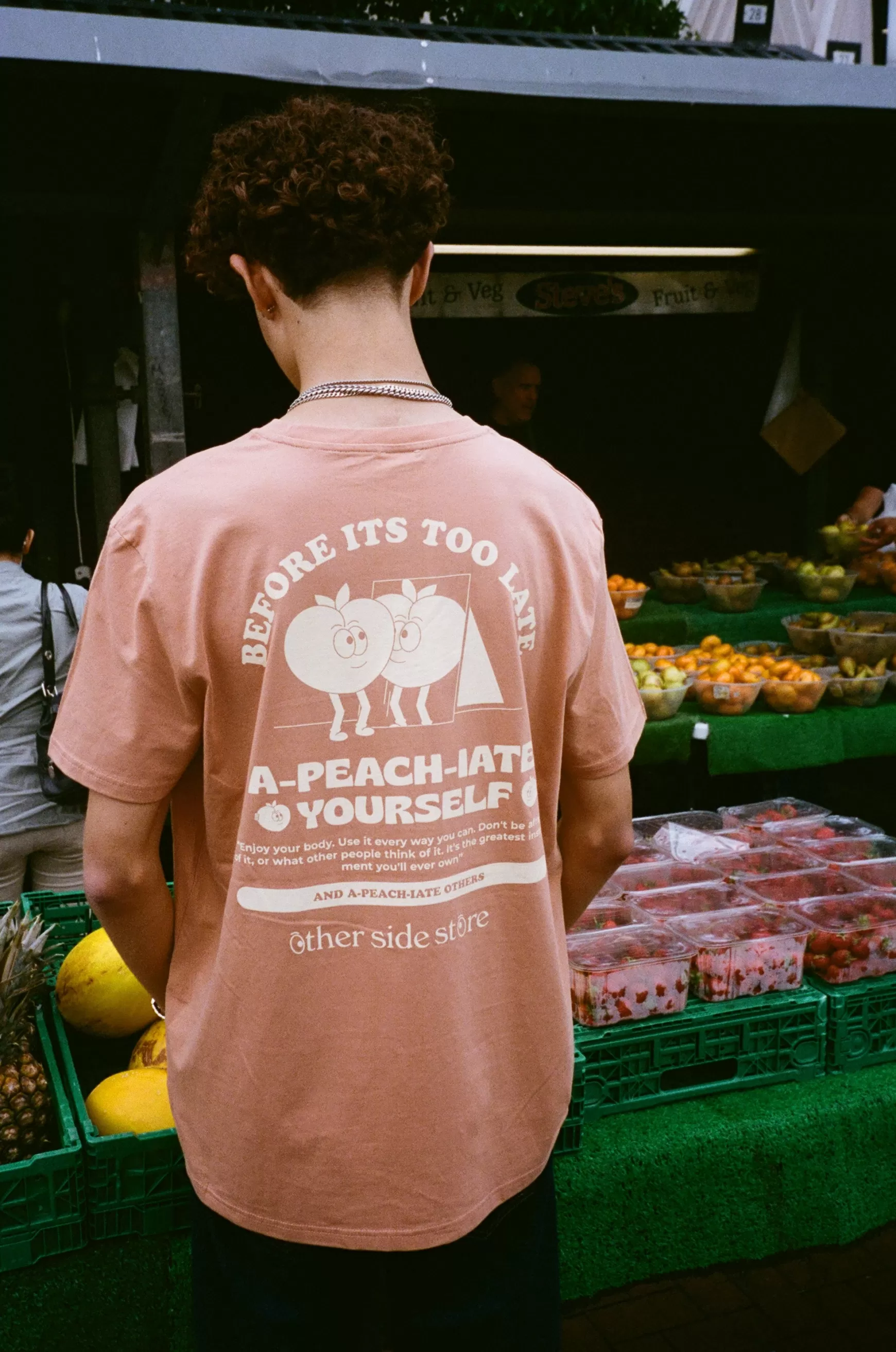 Other Side Store 'A-Peach-Iate' Organic Tee - Peach Cheap