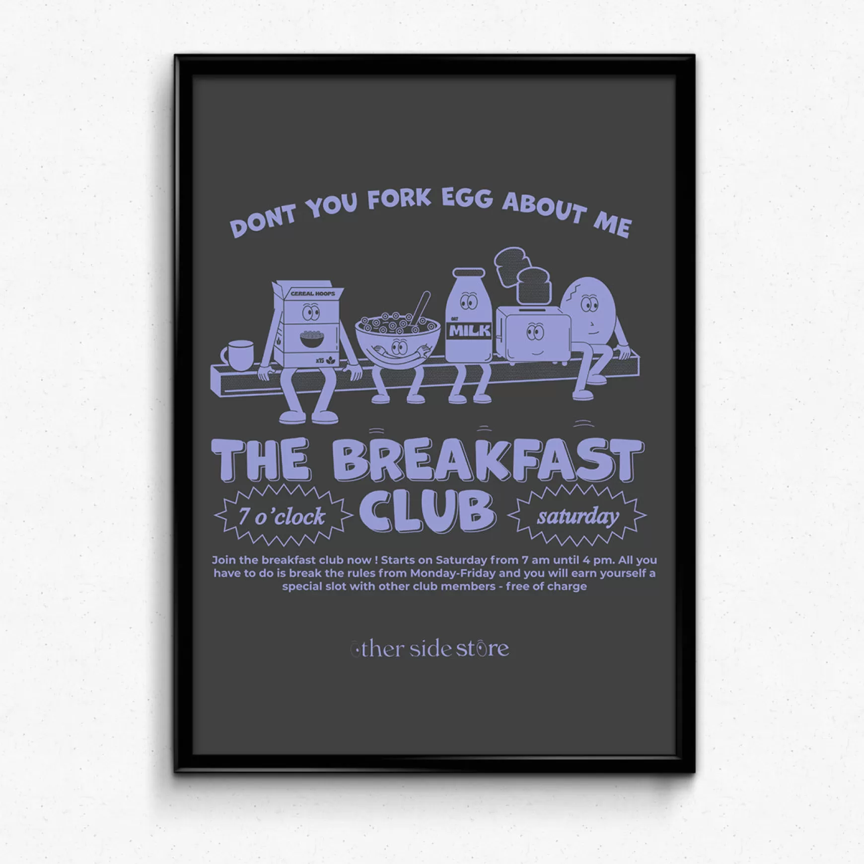 Other Side Store 'Breakfast Club' Art Print Cheap