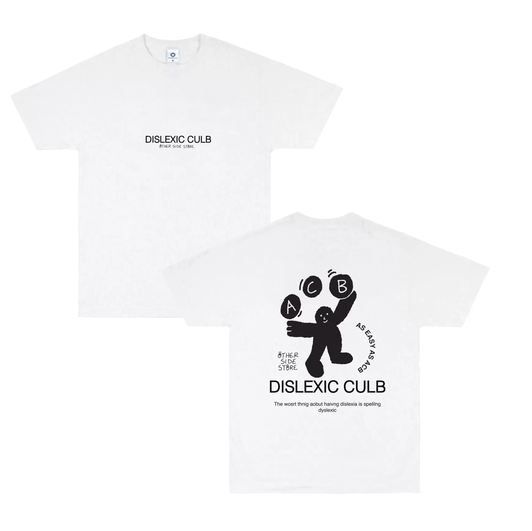 Other Side Store 'Dyslexic Club' Tee - White Hot