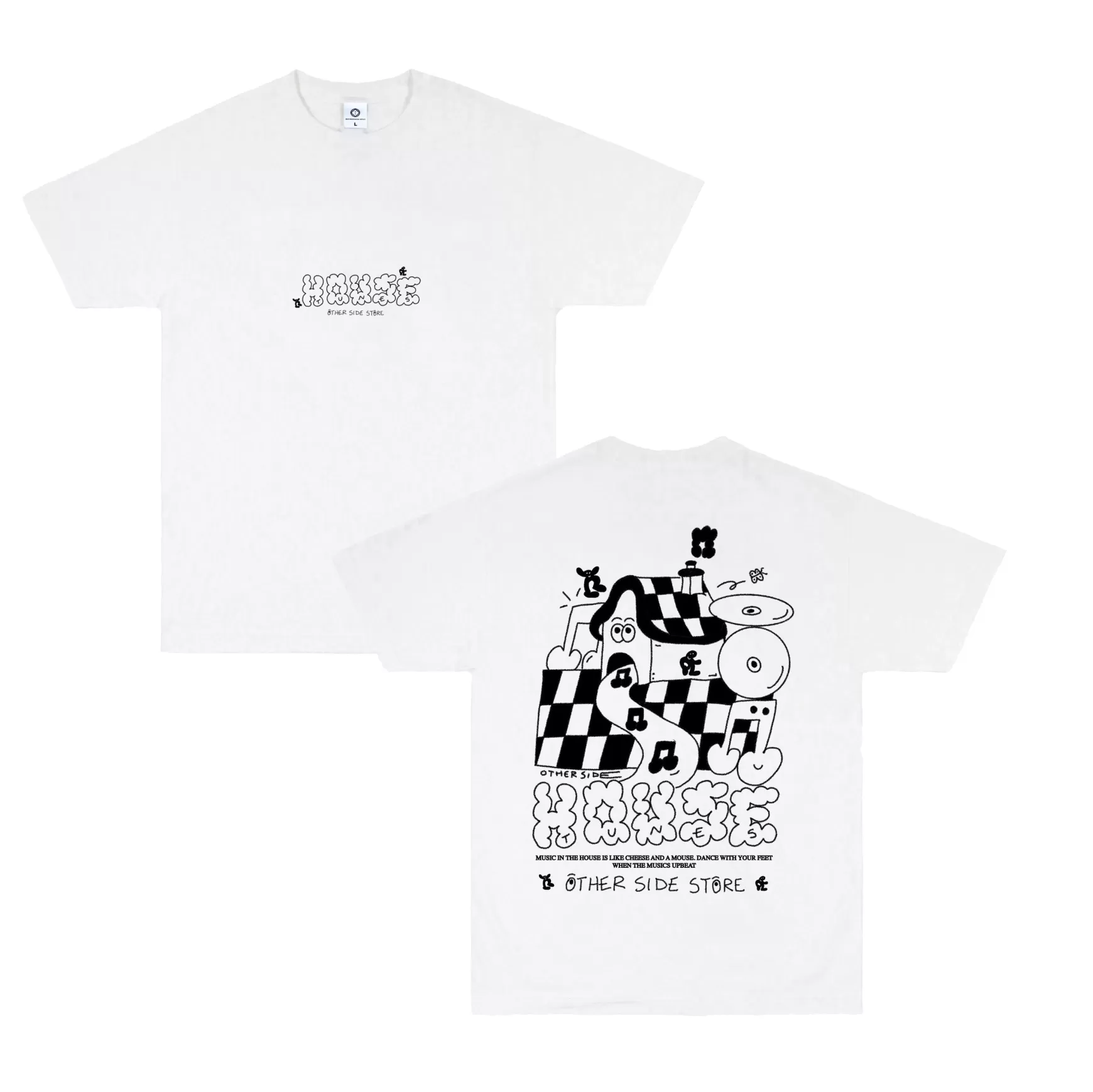 Other Side Store 'House Tunes' Tee - White Discount