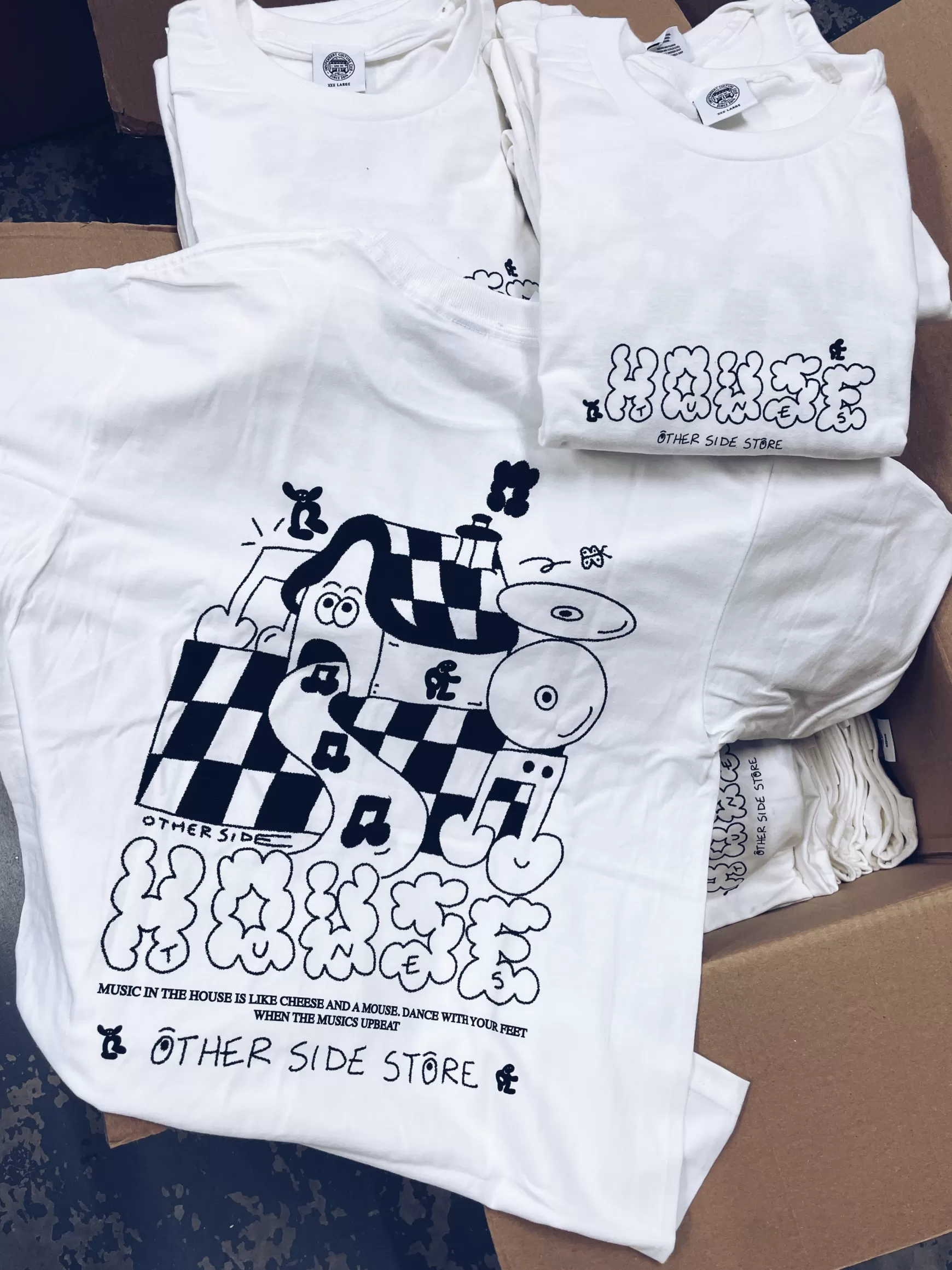 Other Side Store 'House Tunes' Tee - White Discount